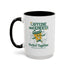 Caffeine and Kindness 15oz Coffee Mug — Colorful Ceramic Mug