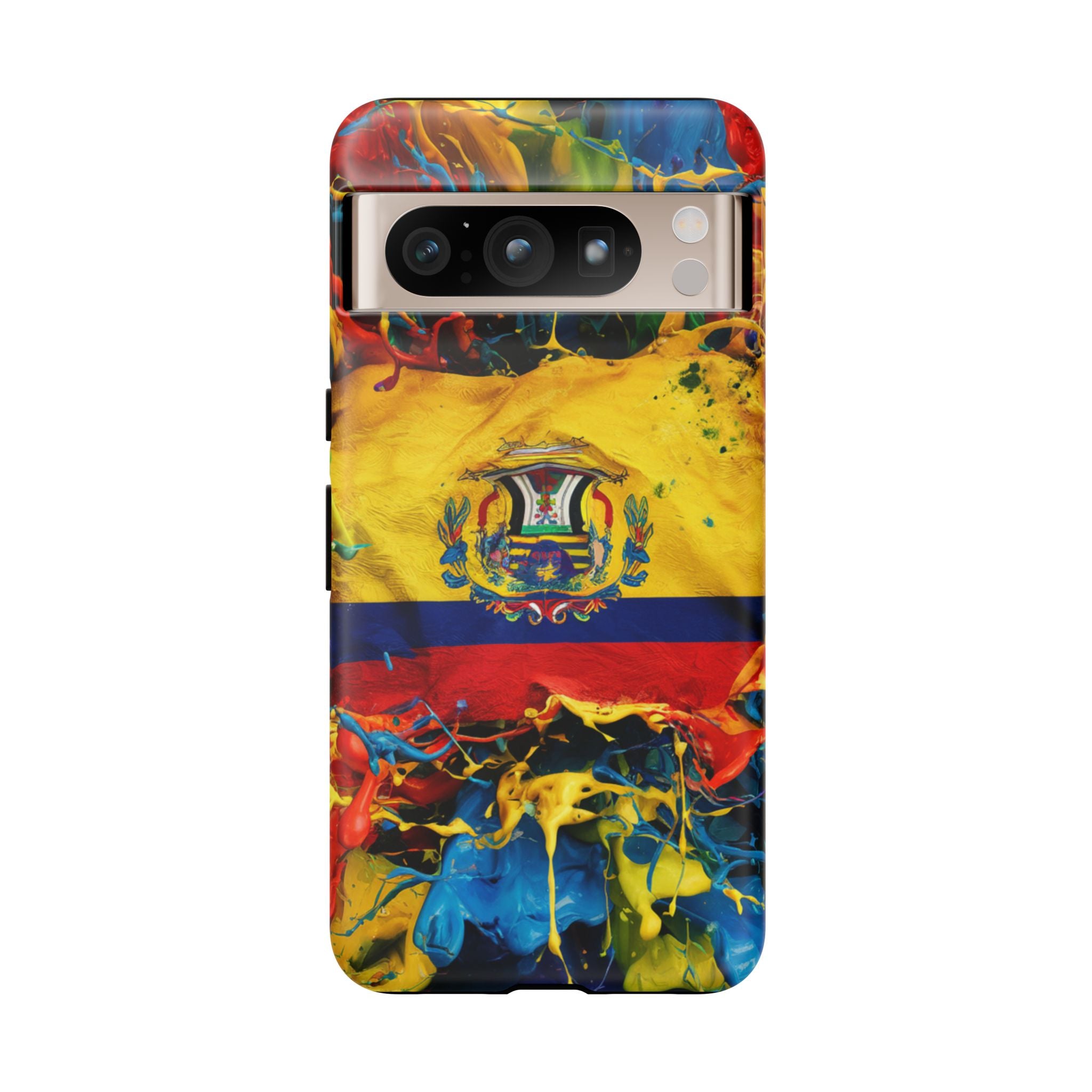 Phone Case, Ecuadorian Flag Paint Splash Design For Samsung And Google Pixel