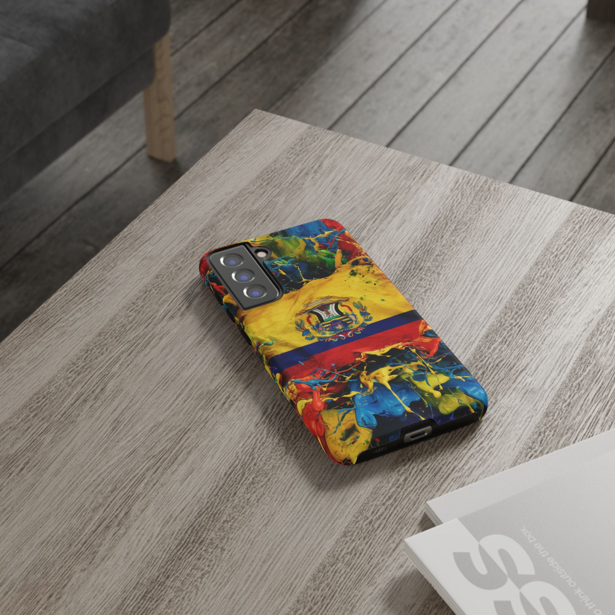 Phone Case, Ecuadorian Flag Paint Splash Design For Samsung And Google Pixel