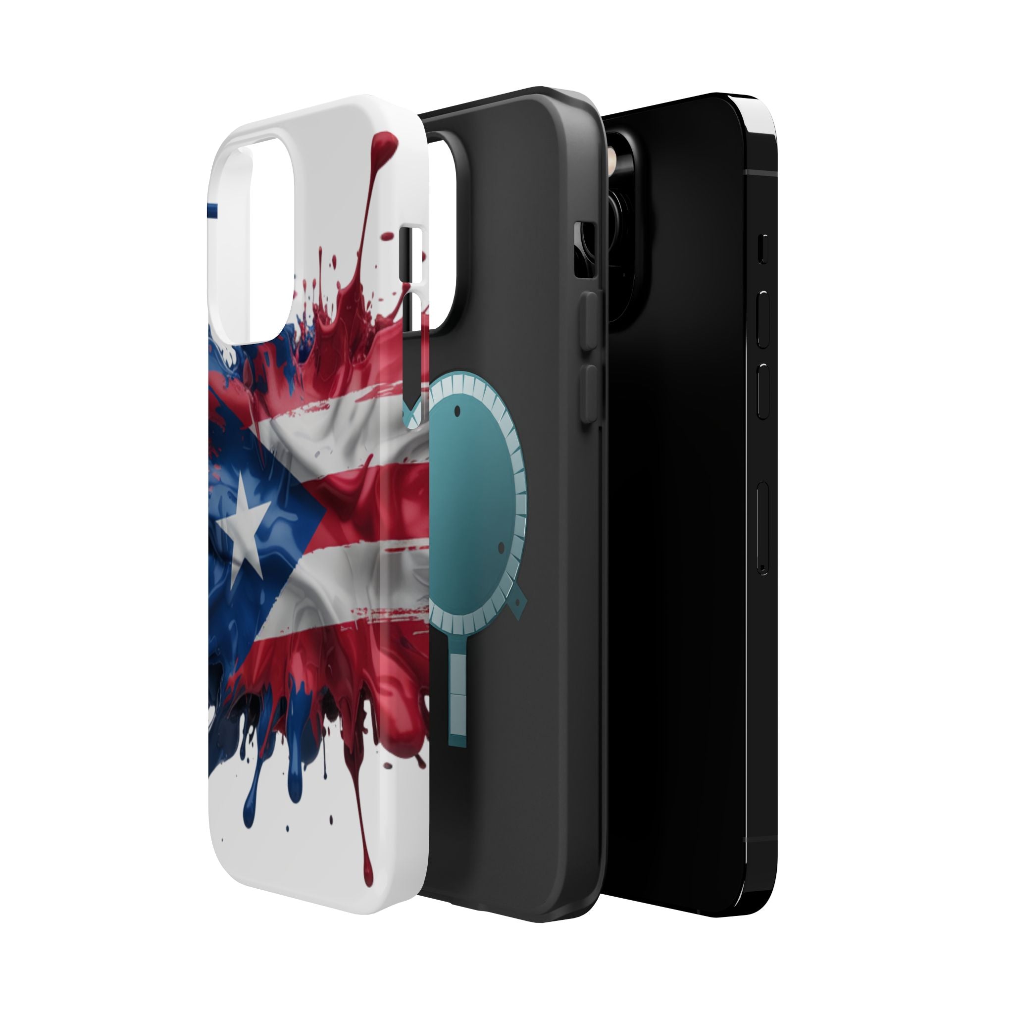 Puerto Rican Flag Paint Splash Design 17-13 - Magnetic Compatible