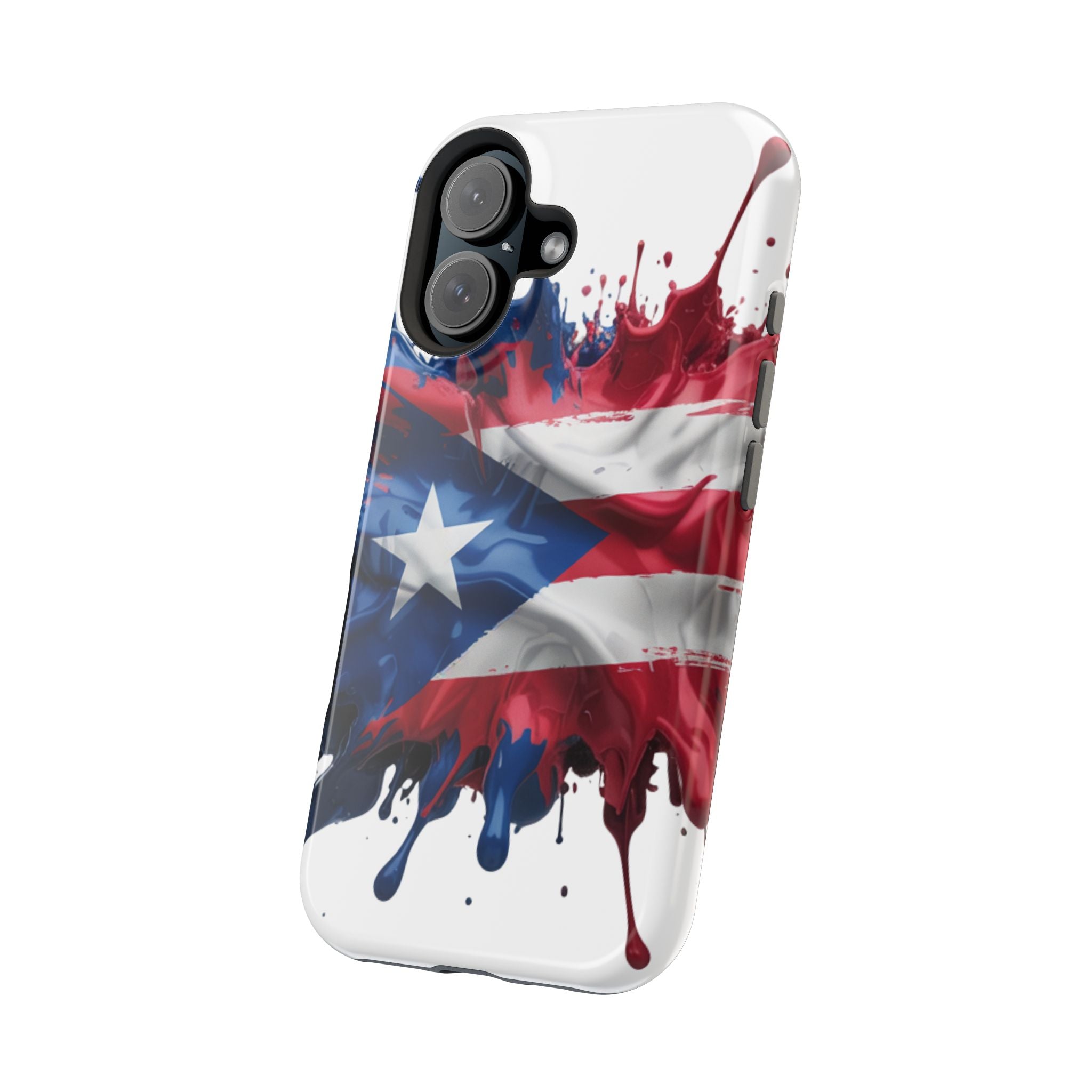 Puerto Rican Flag Paint Splash Design 17-13 - Magnetic Compatible