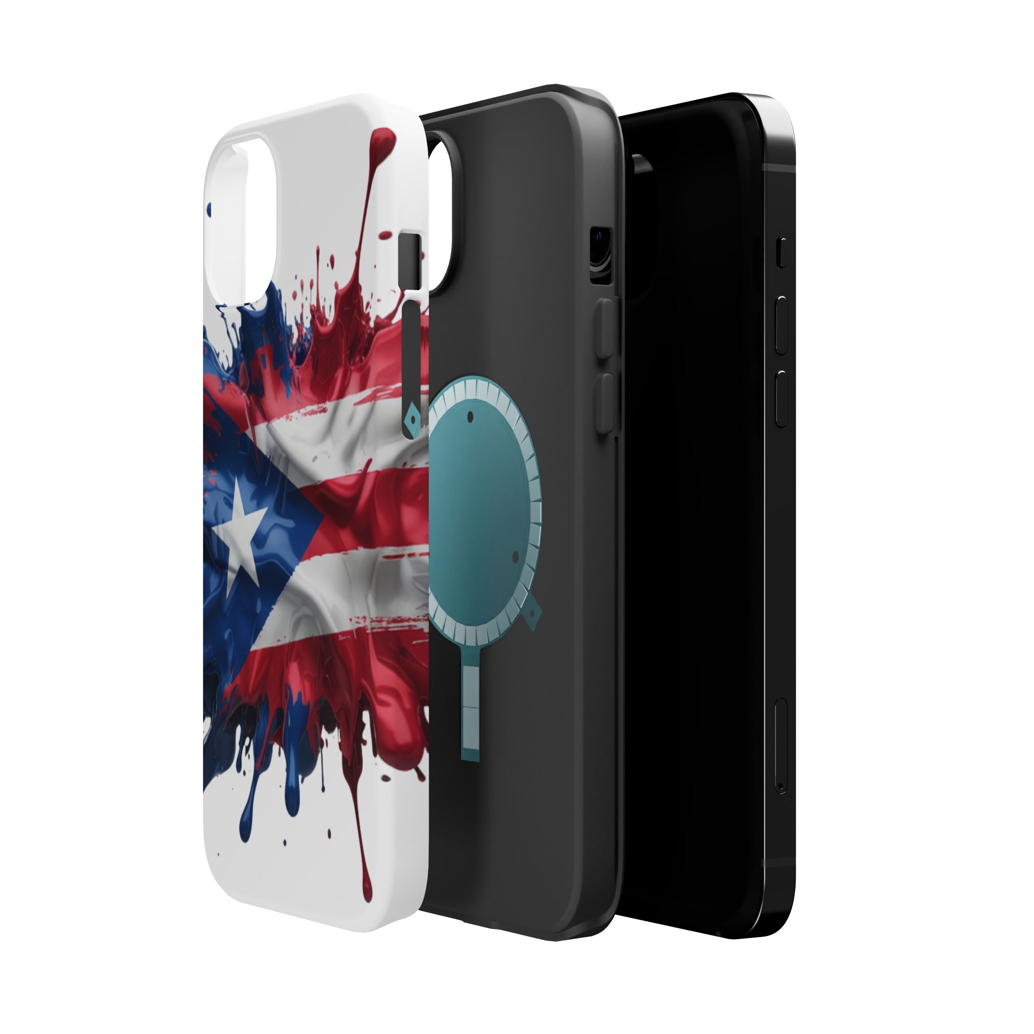 Puerto Rican Flag Paint Splash Design 17-13 - Magnetic Compatible