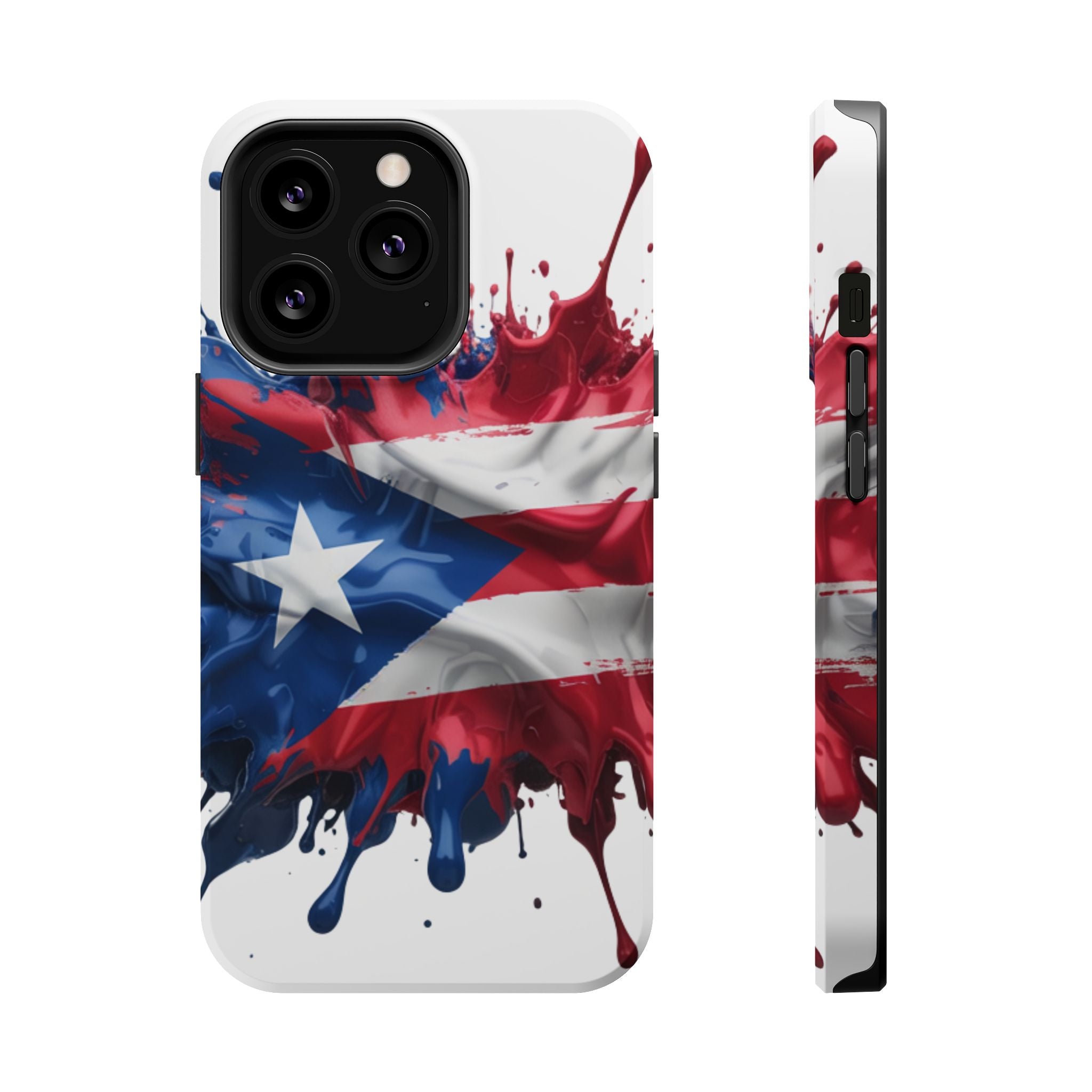 Puerto Rican Flag Paint Splash Design 17-13 - Magnetic Compatible