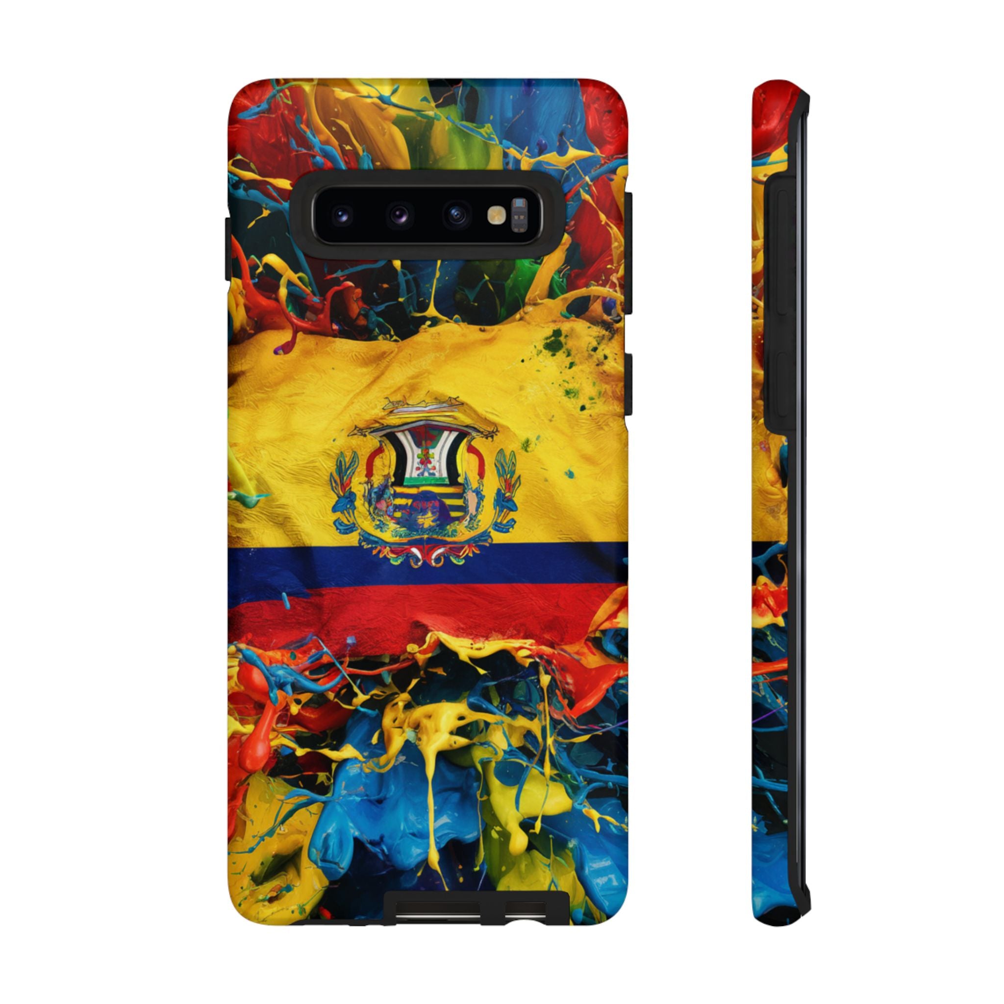 Phone Case, Ecuadorian Flag Paint Splash Design For Samsung And Google Pixel