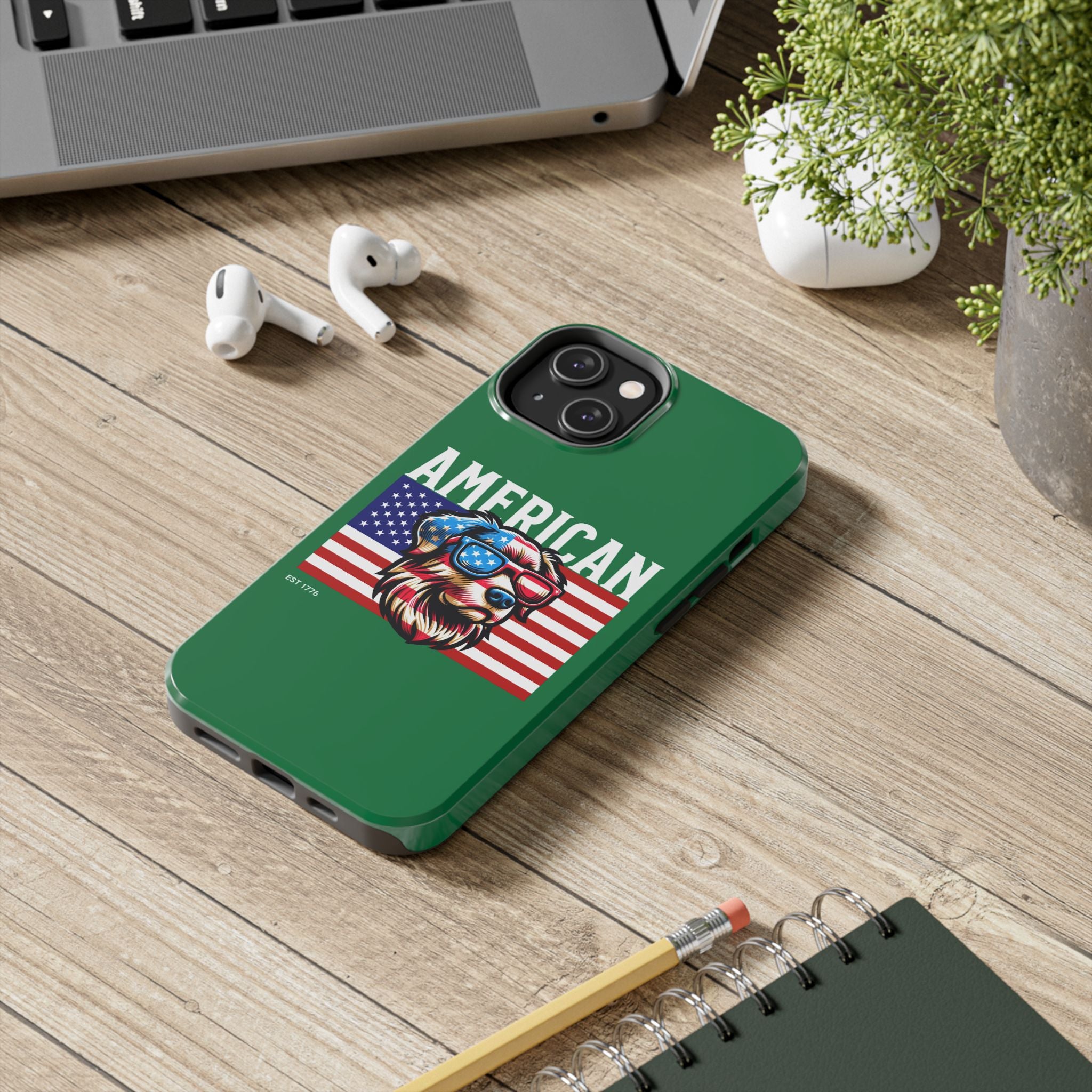 American Dog Flag Tough Phone Case — Patriotic USA Phone Case