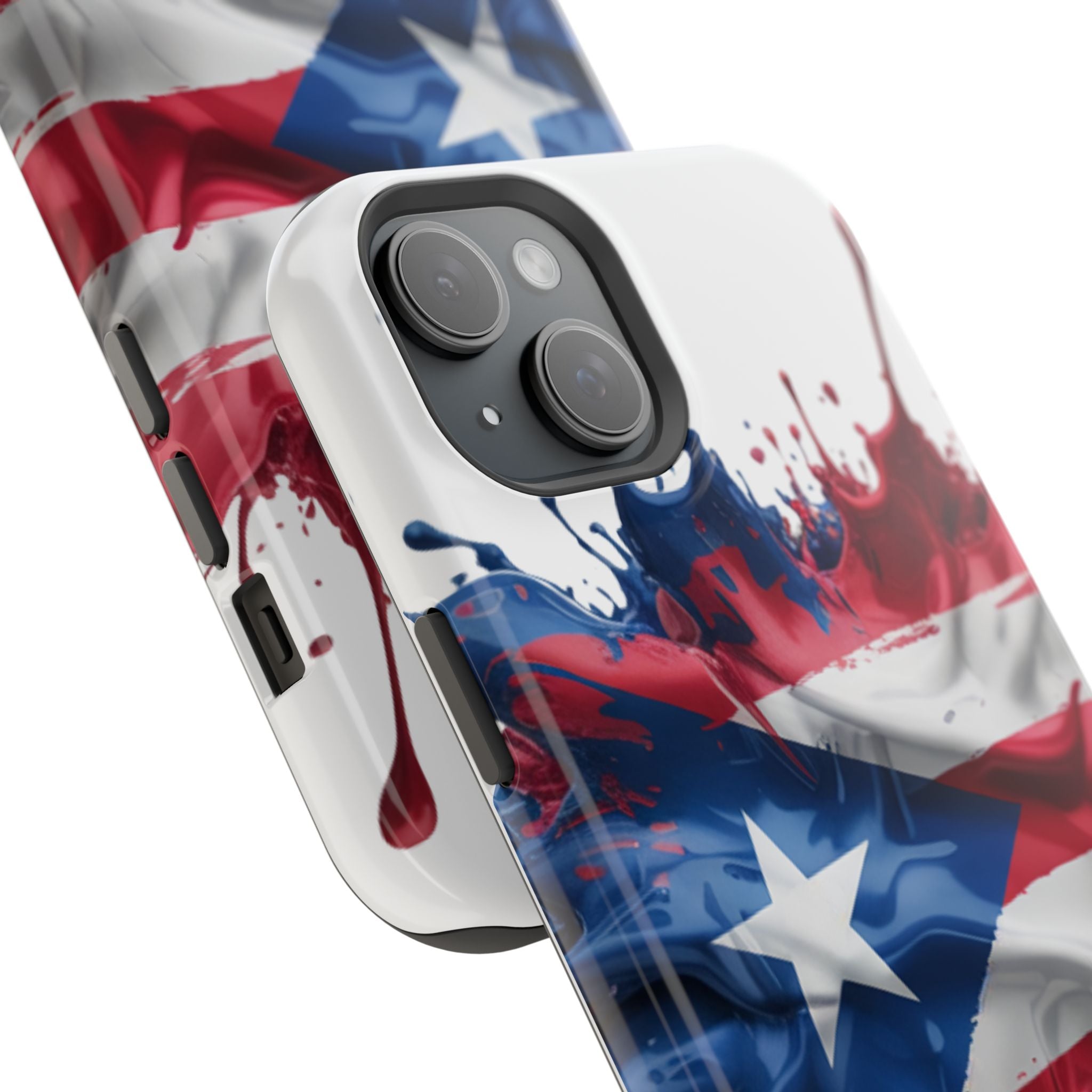 Puerto Rican Flag Paint Splash Design 17-13 - Magnetic Compatible