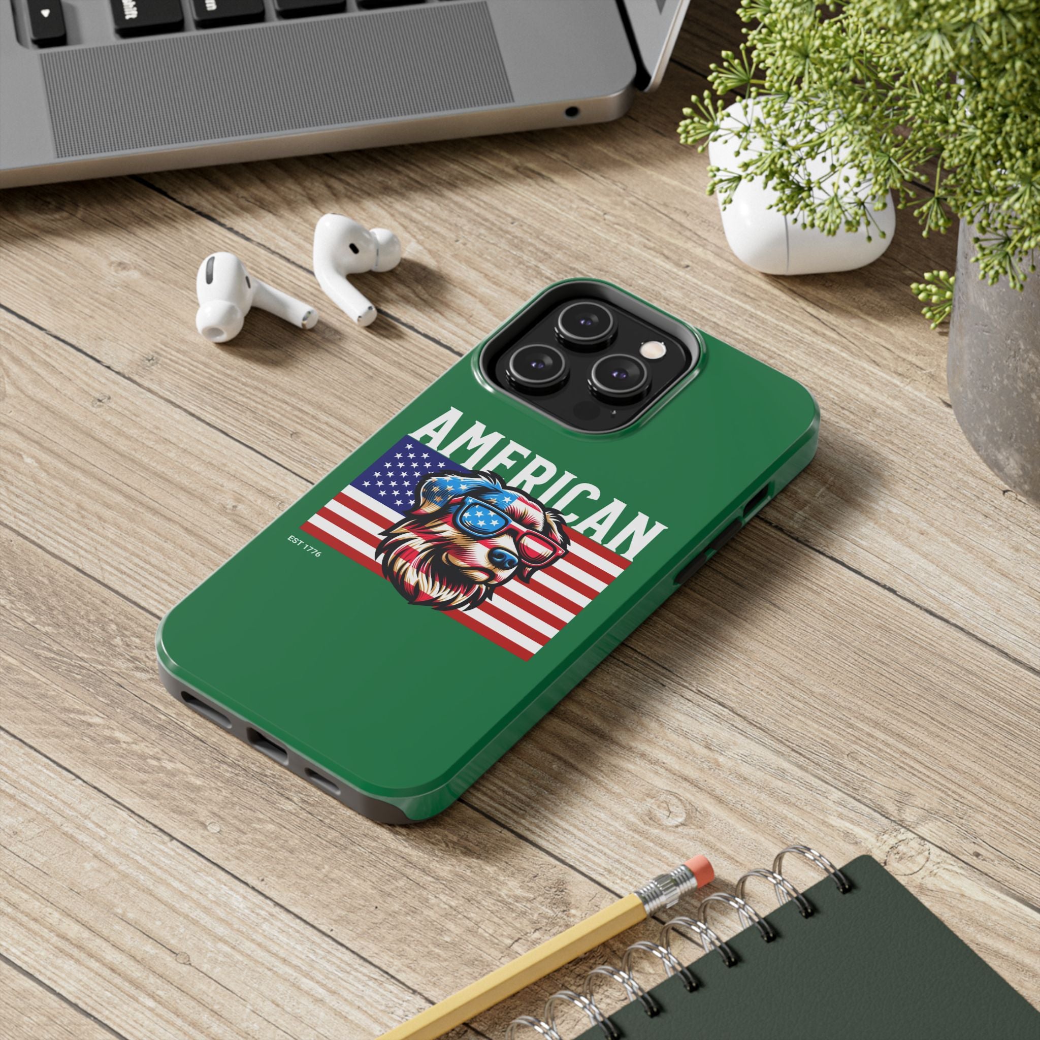 American Dog Flag Tough Phone Case — Patriotic USA Phone Case