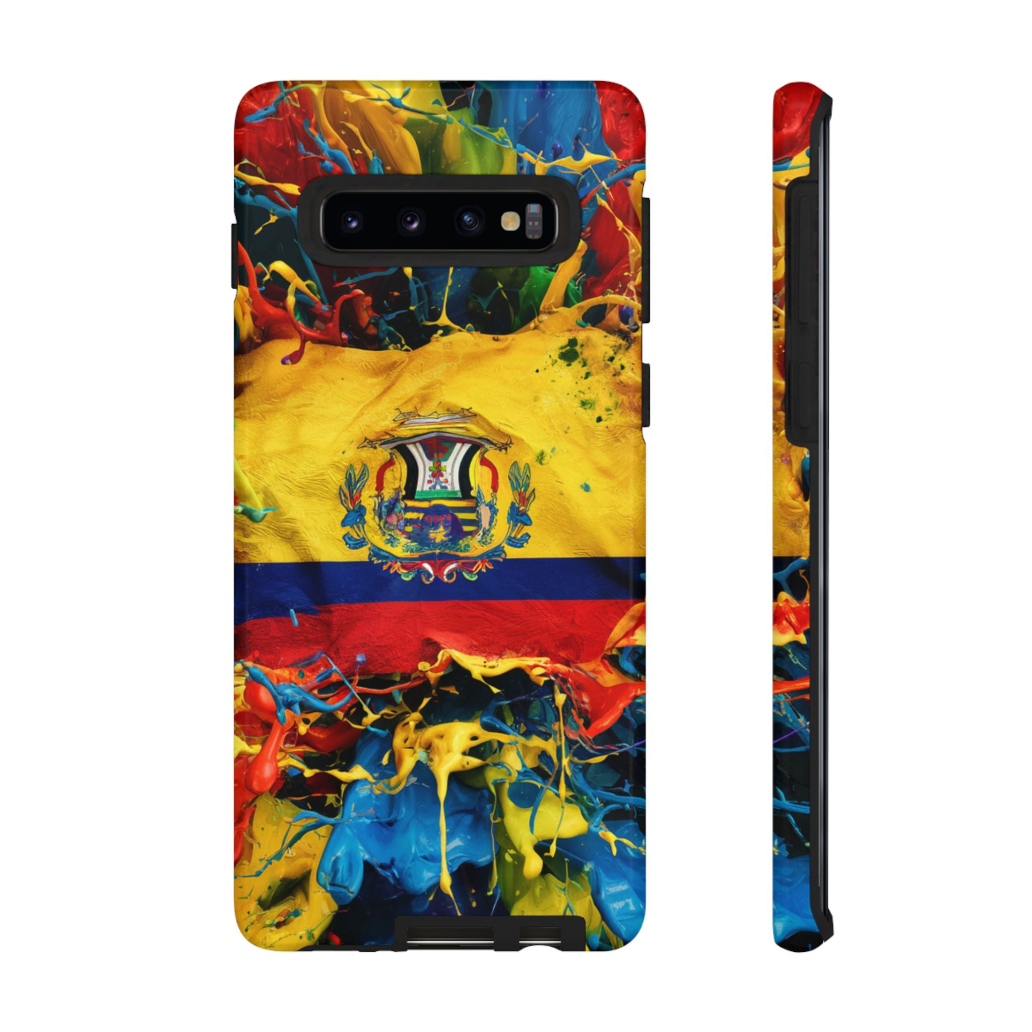 Phone Case, Ecuadorian Flag Paint Splash Design For Samsung And Google Pixel