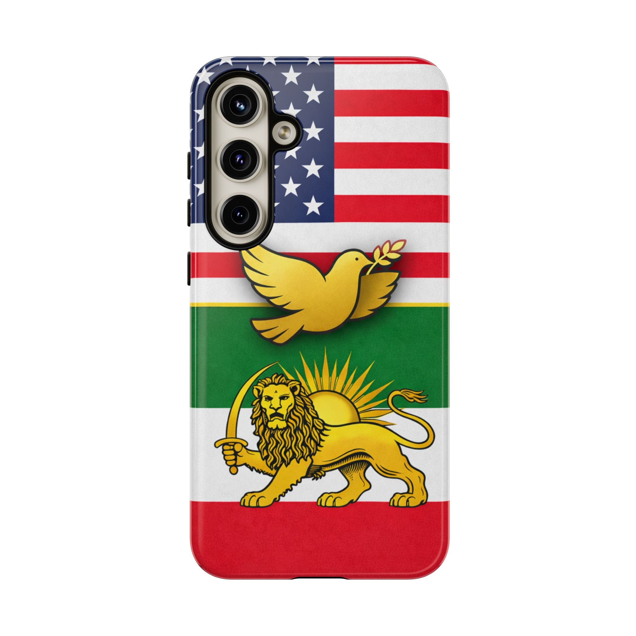 Iranian Lion & Dove Flag Phone Case — Persian Pride Patriotic Protective Case