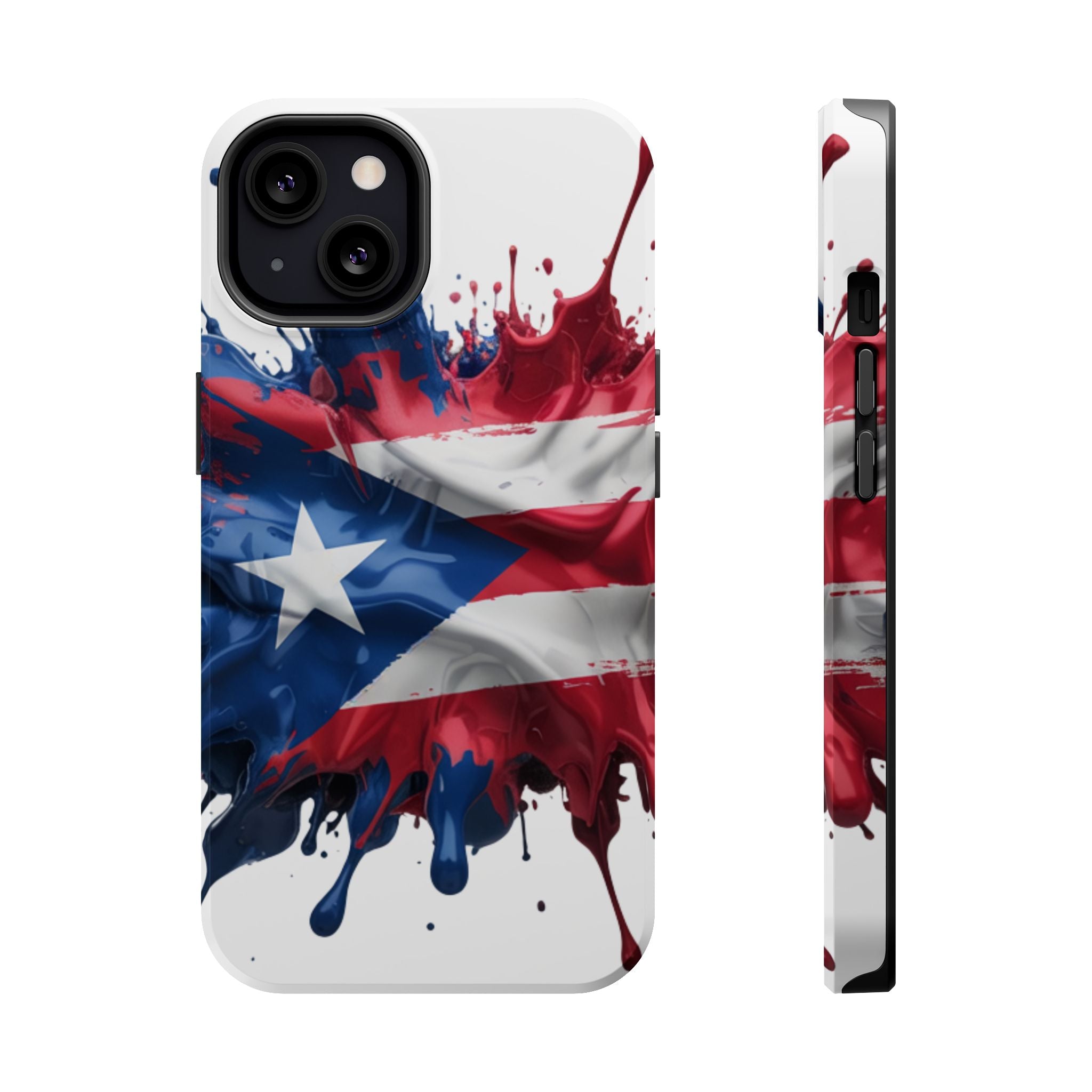 Puerto Rican Flag Paint Splash Design 17-13 - Magnetic Compatible