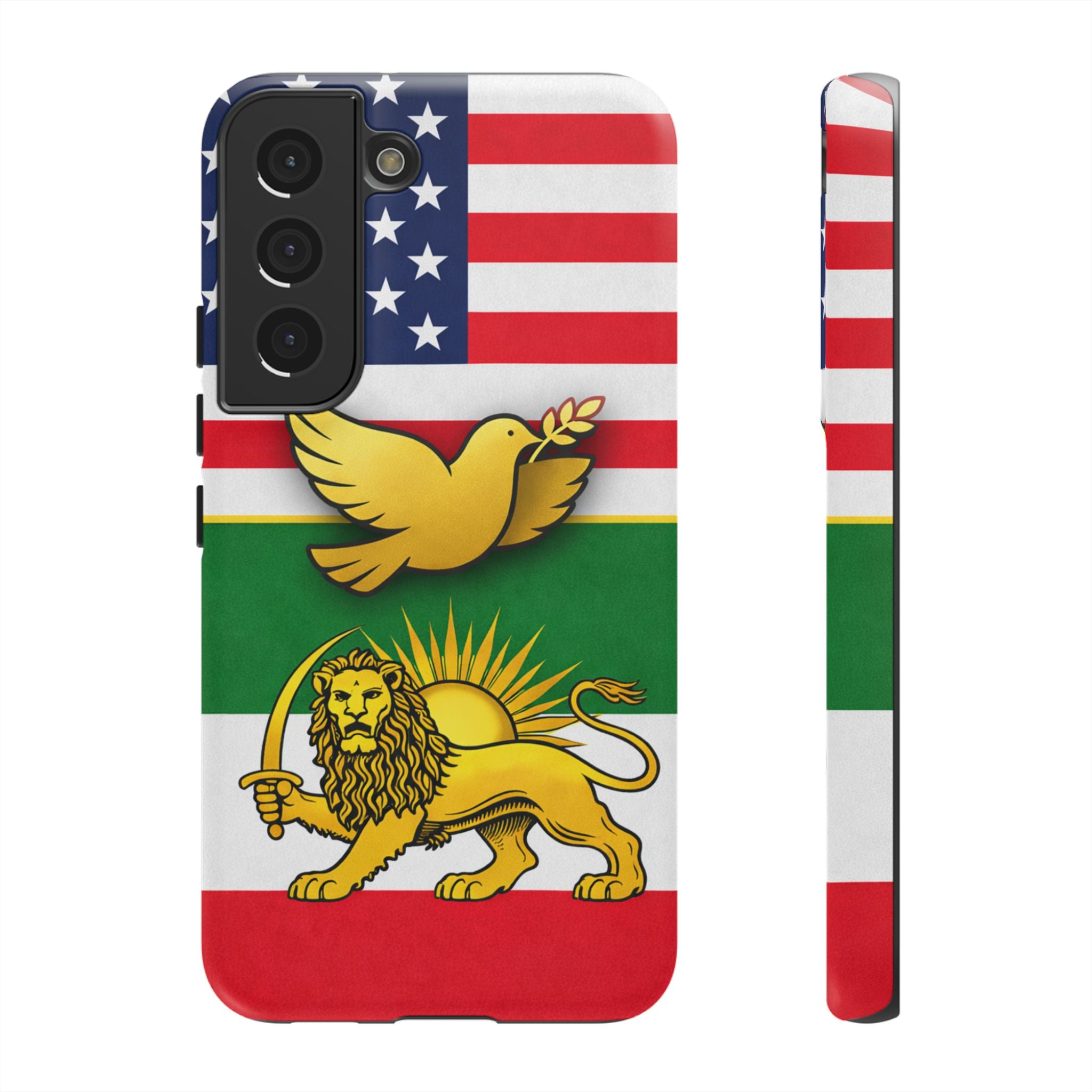 Iranian Lion & Dove Flag Phone Case — Persian Pride Patriotic Protective Case