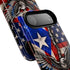 Puerto Rico Eagle Tough Magnetic Phone Case — Patriotic USA & PR Flag Design