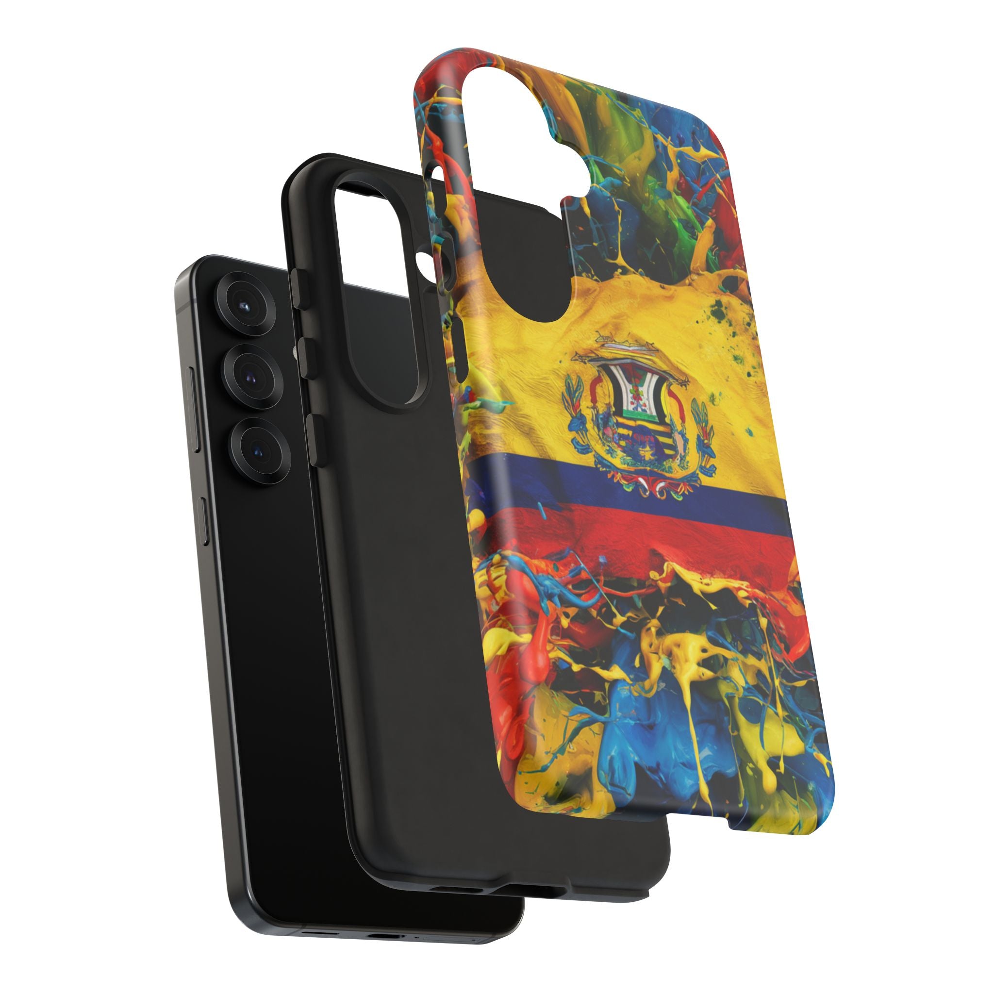 Phone Case, Ecuadorian Flag Paint Splash Design For Samsung And Google Pixel