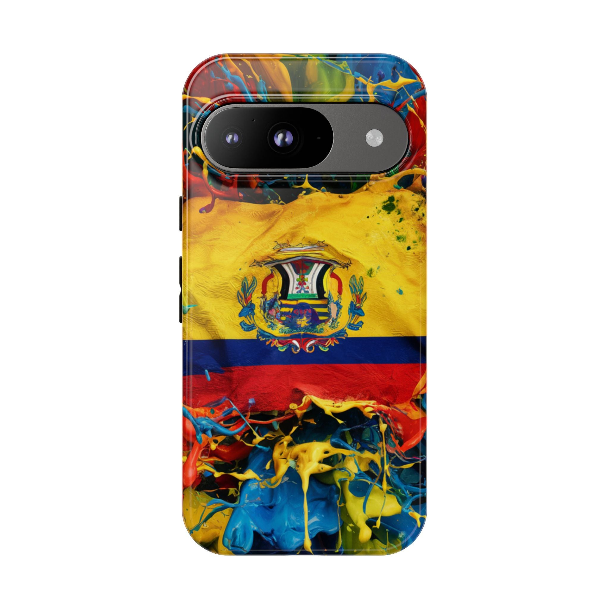Phone Case, Ecuadorian Flag Paint Splash Design For Samsung And Google Pixel