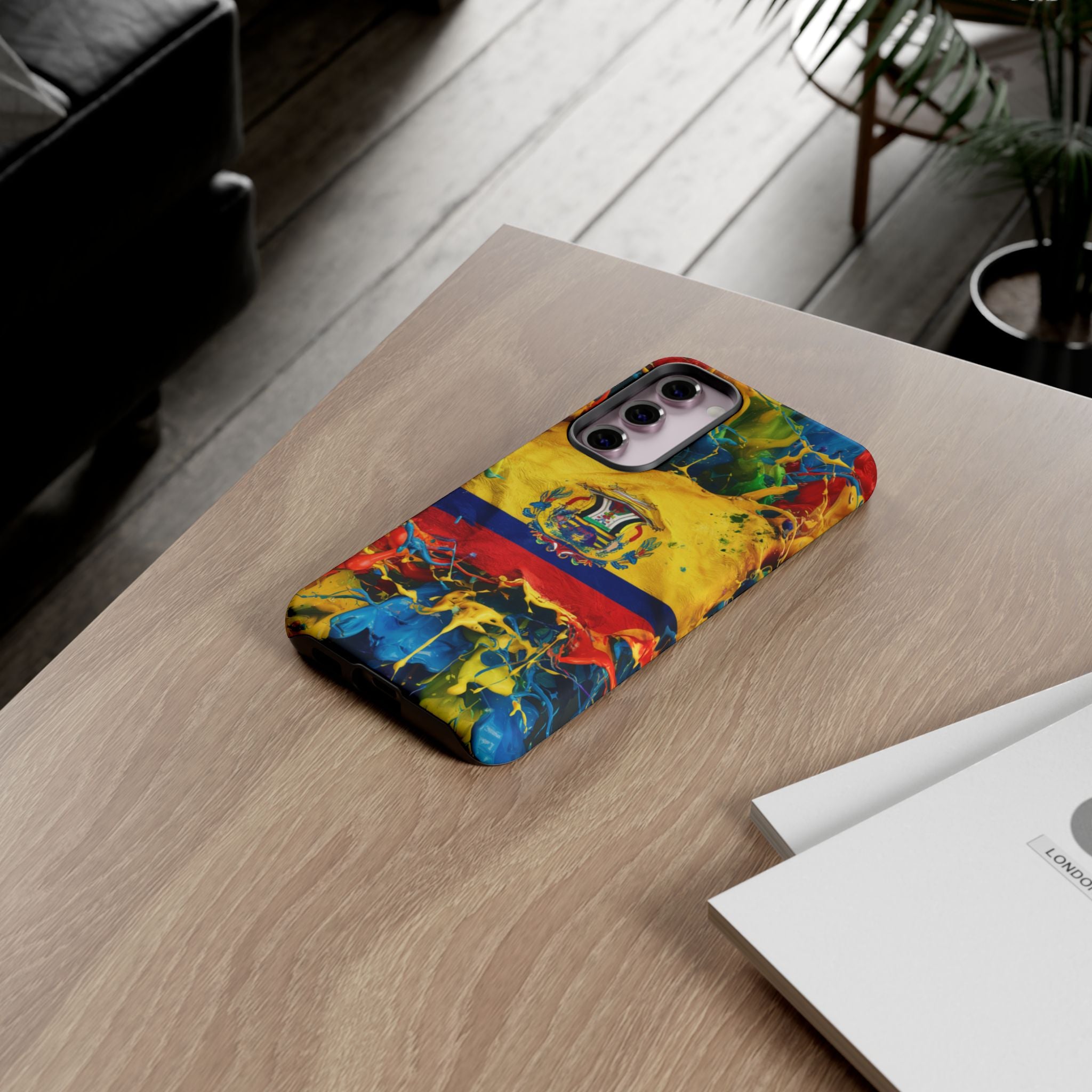 Phone Case, Ecuadorian Flag Paint Splash Design For Samsung And Google Pixel