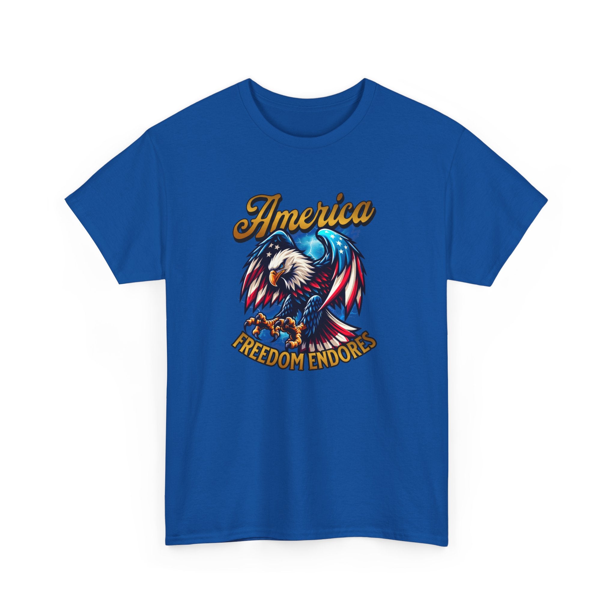 America Eagle T-Shirt - "Freedom Endures" Patriotic Bald Eagle Tee