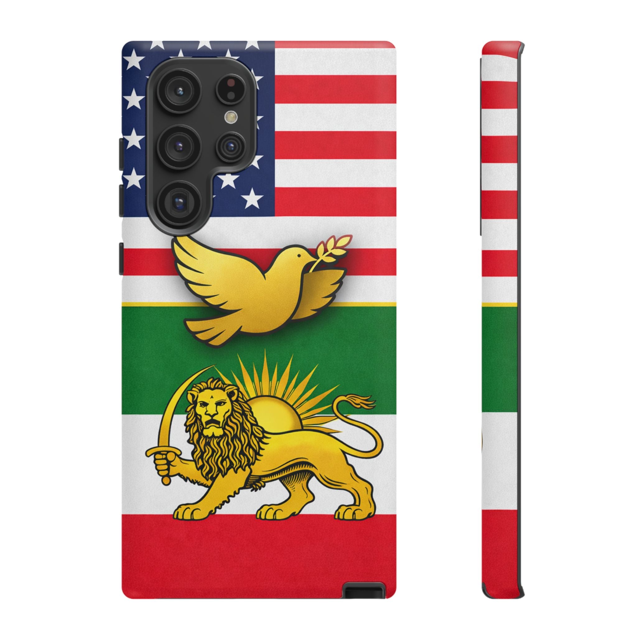 Iranian Lion & Dove Flag Phone Case — Persian Pride Patriotic Protective Case
