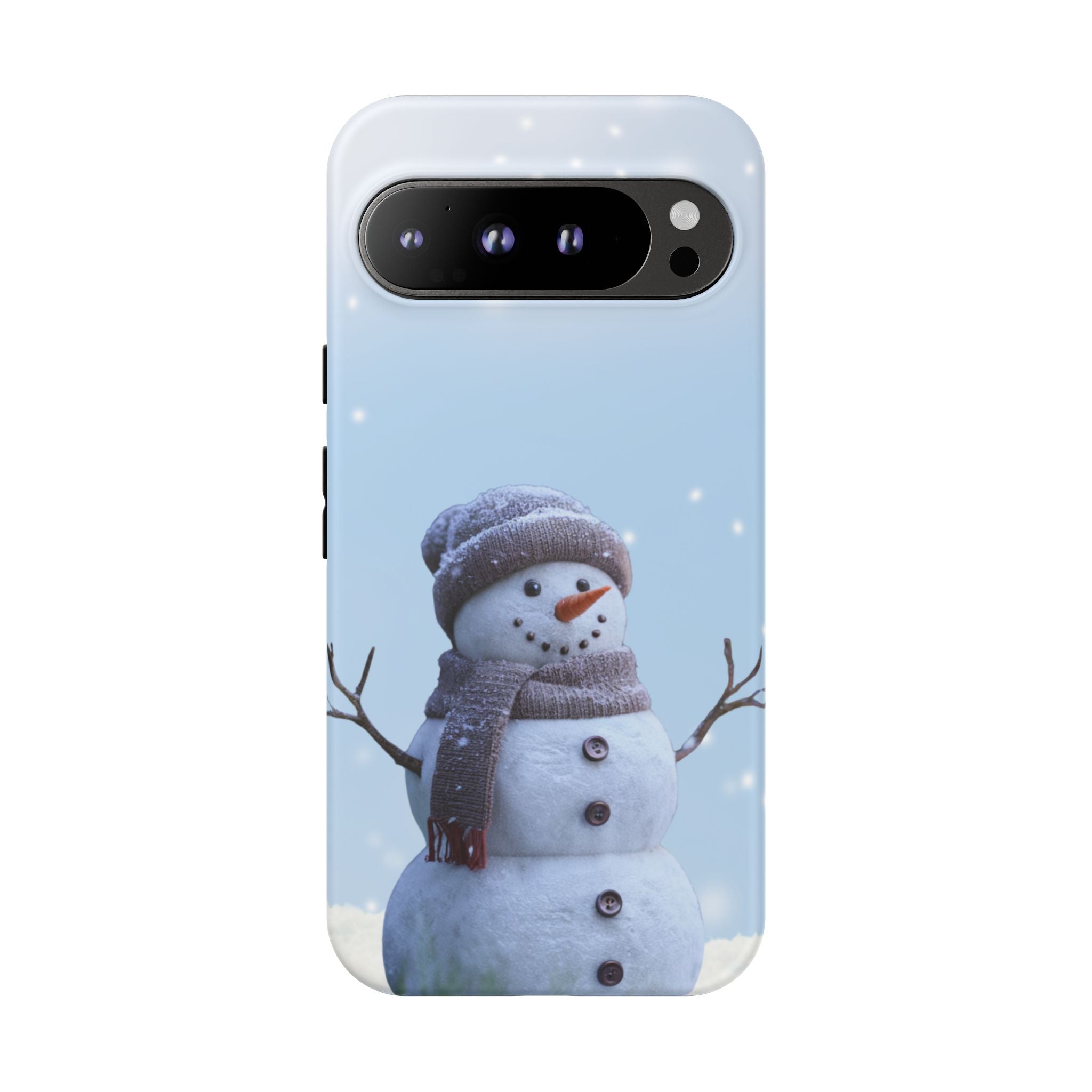 Winter Snowman Phone Case  Fits Samsuns s10-25 & Google Pixel
