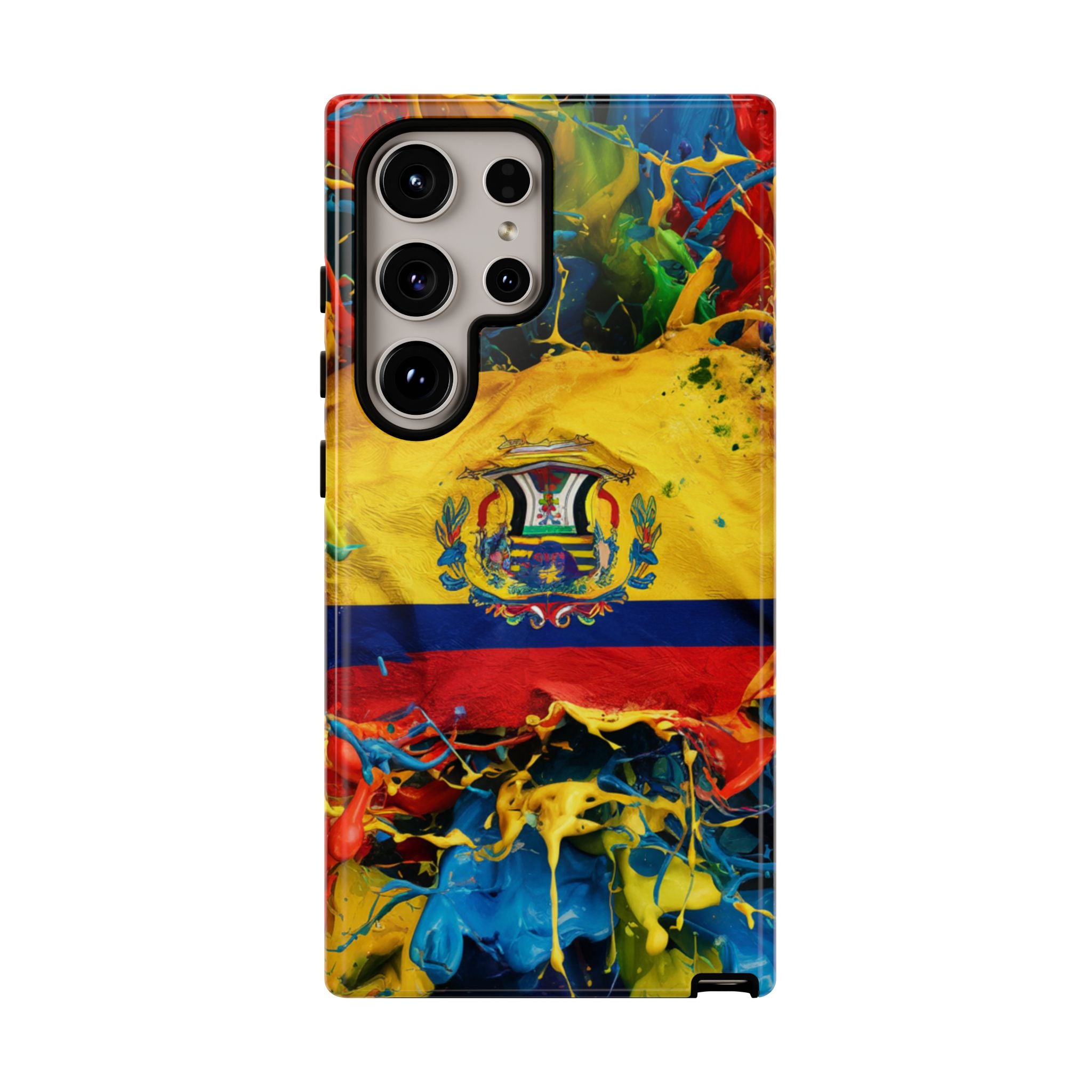Phone Case, Ecuadorian Flag Paint Splash Design For Samsung And Google Pixel