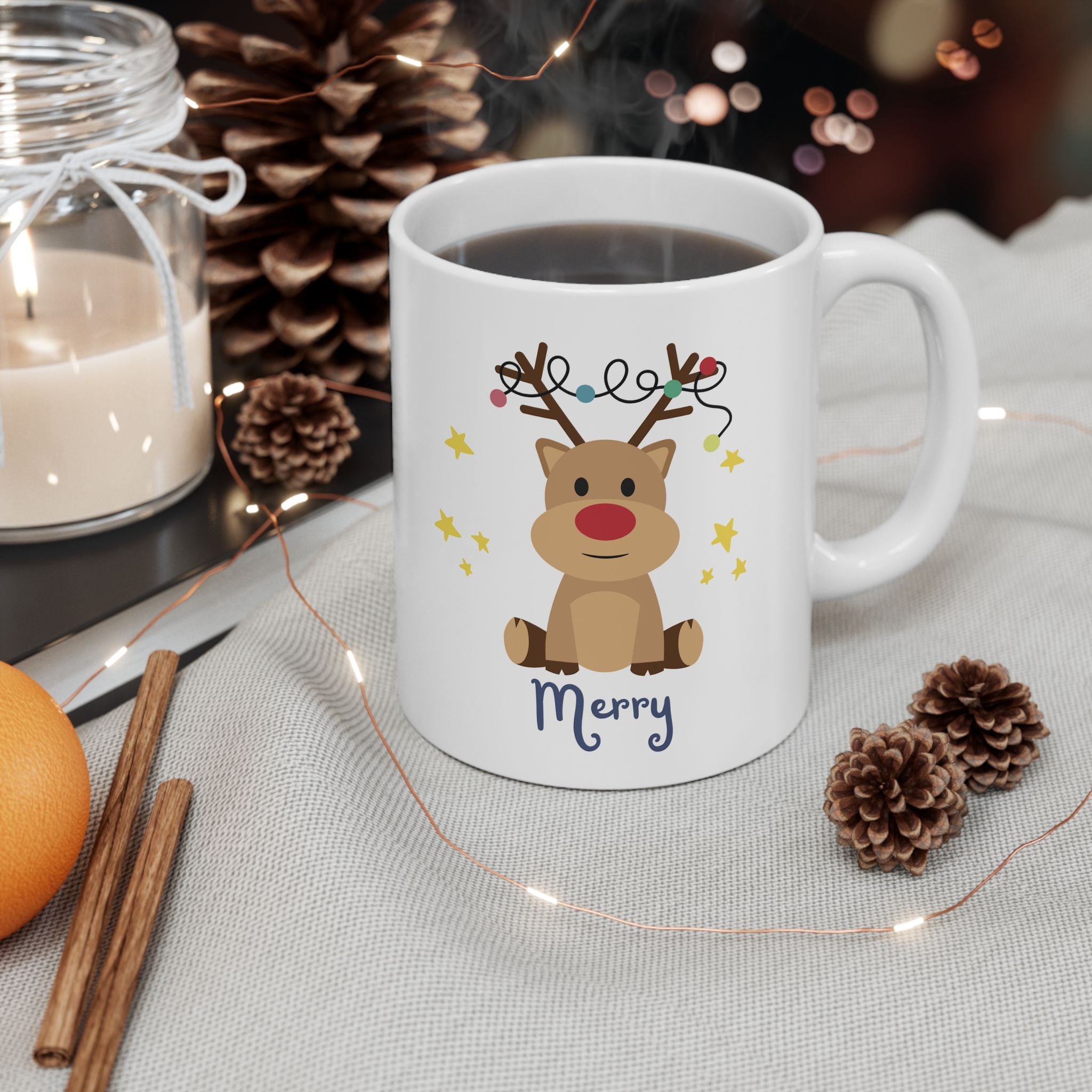 Holiday Reindeer coffee mug