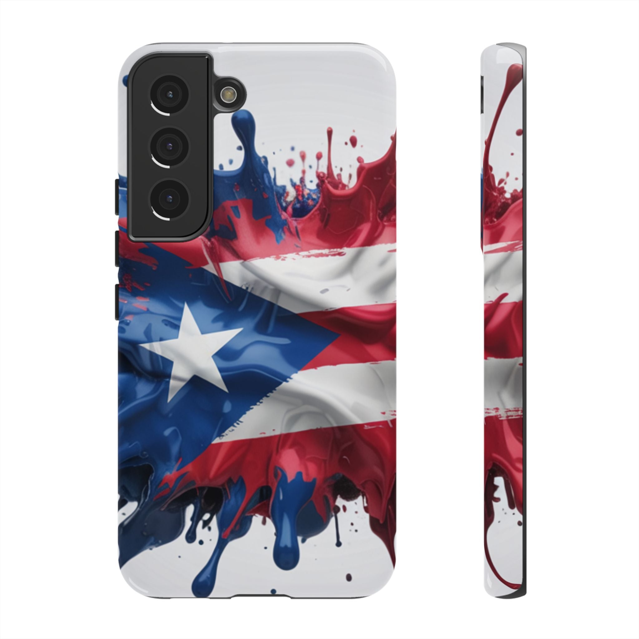 Phone Case For Samsung- Paint Splash Puerto Rican Flag