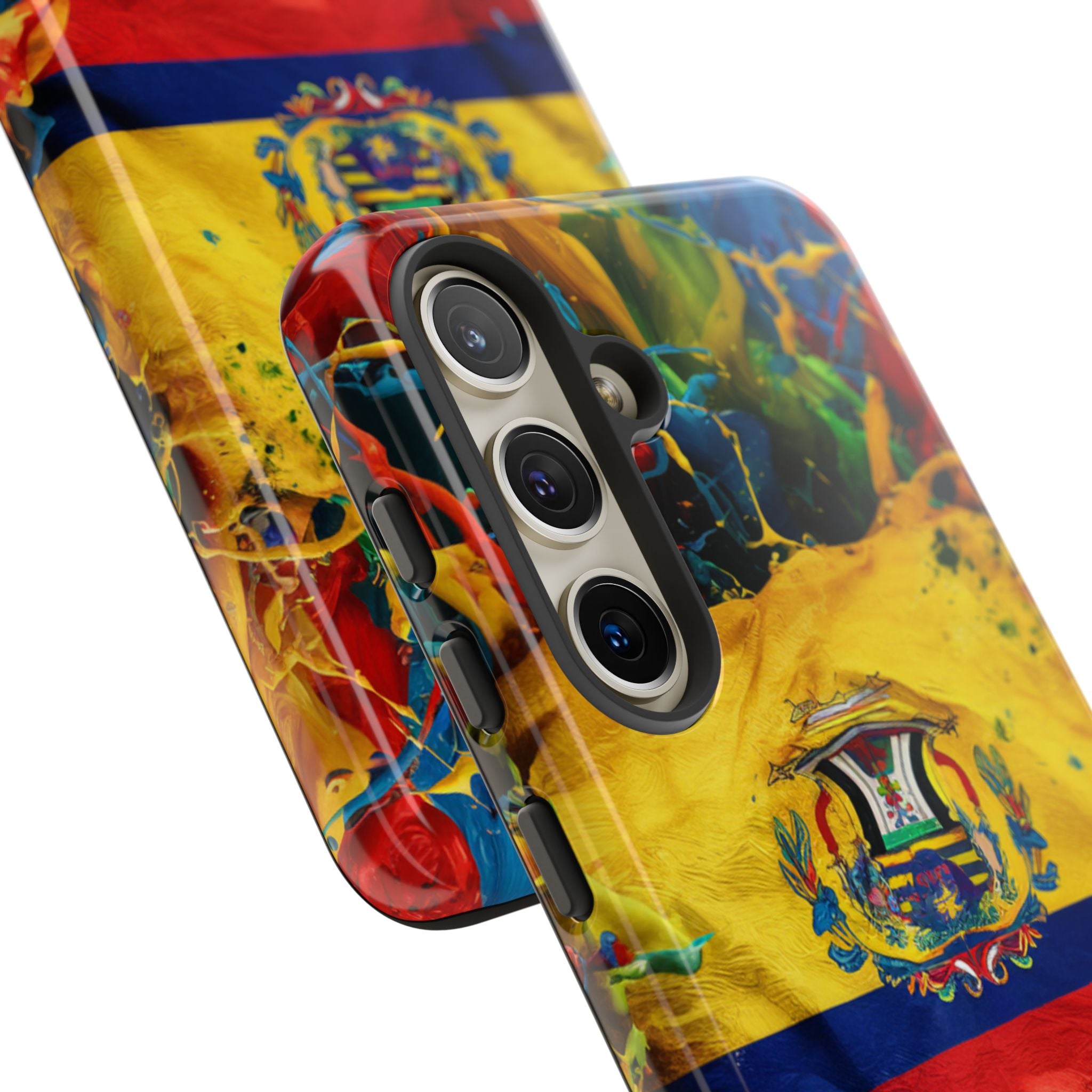 Phone Case, Ecuadorian Flag Paint Splash Design For Samsung And Google Pixel