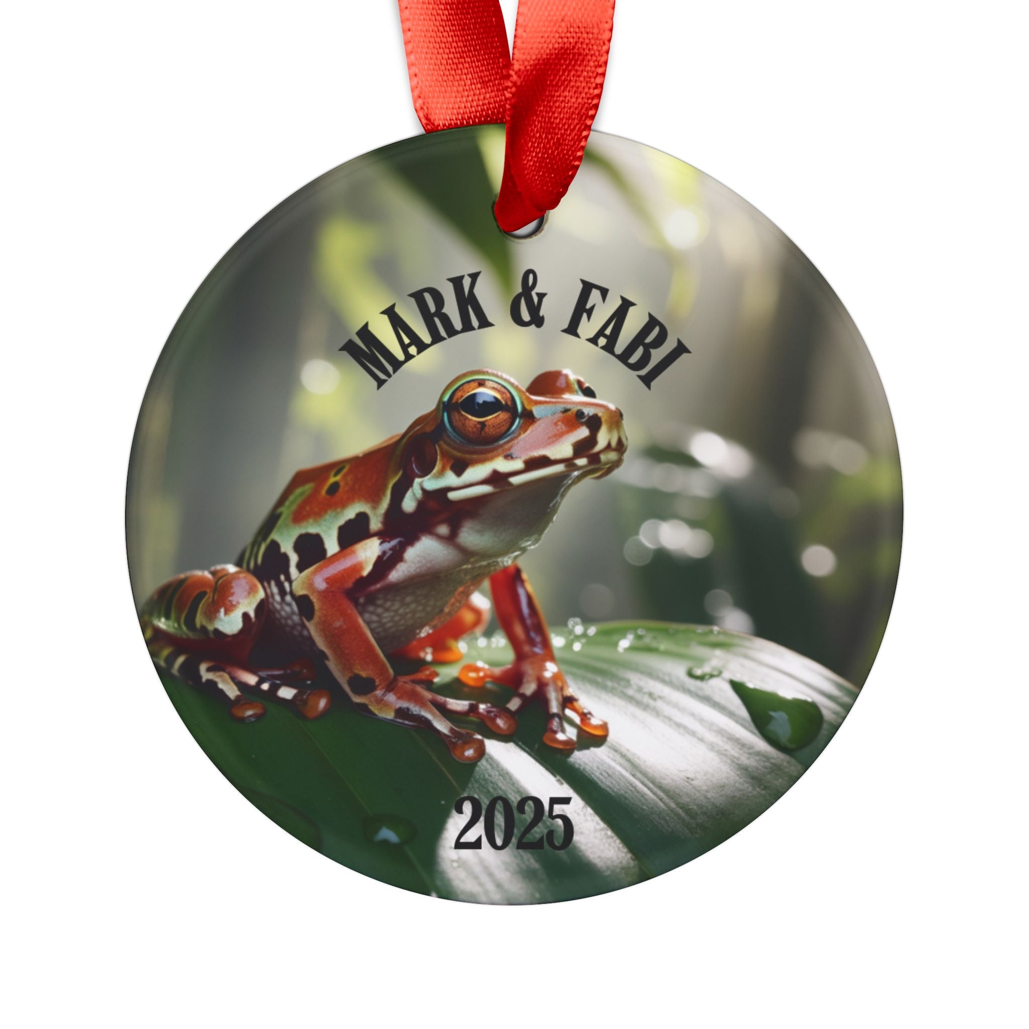 Personalized Ornament Puerto Rican Flag Coqui Frog.