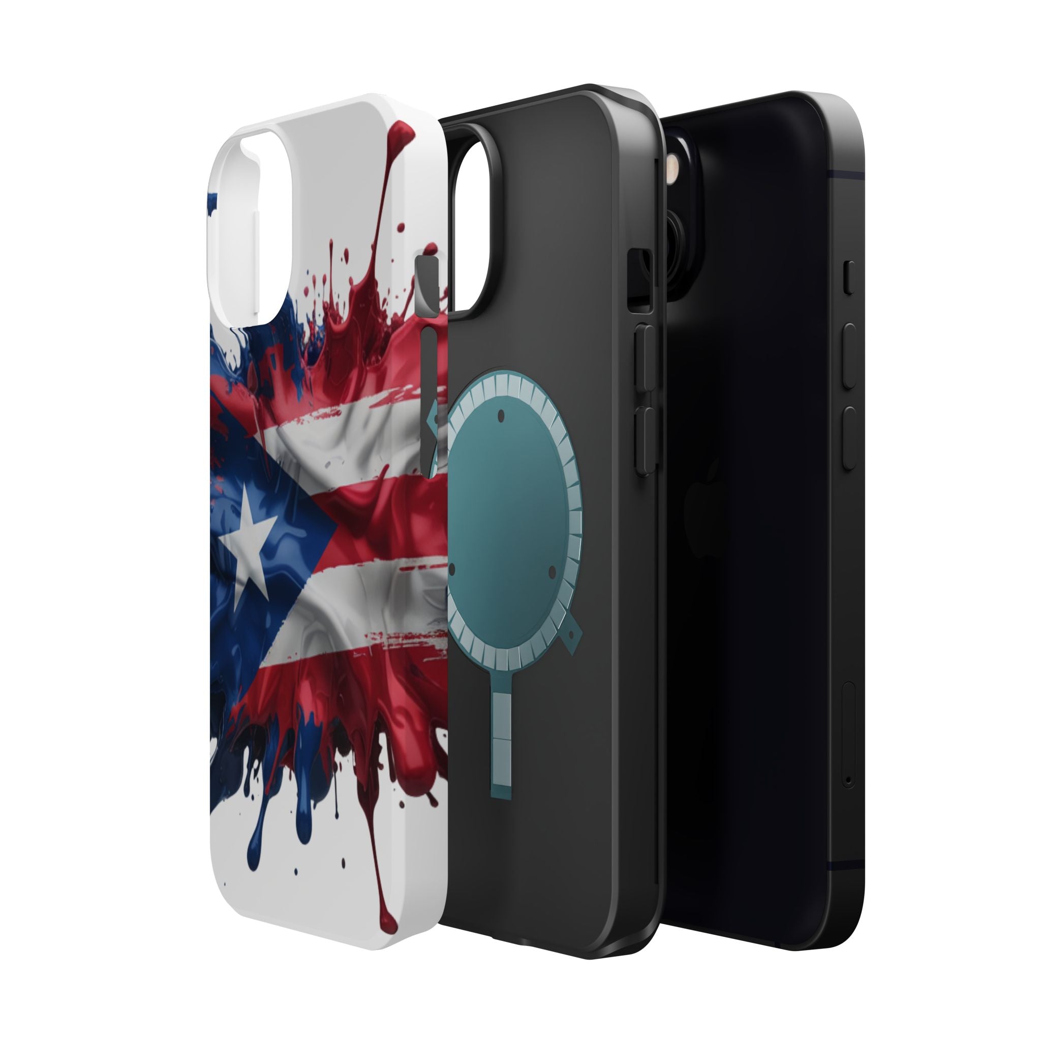 Puerto Rican Flag Paint Splash Design 17-13 - Magnetic Compatible