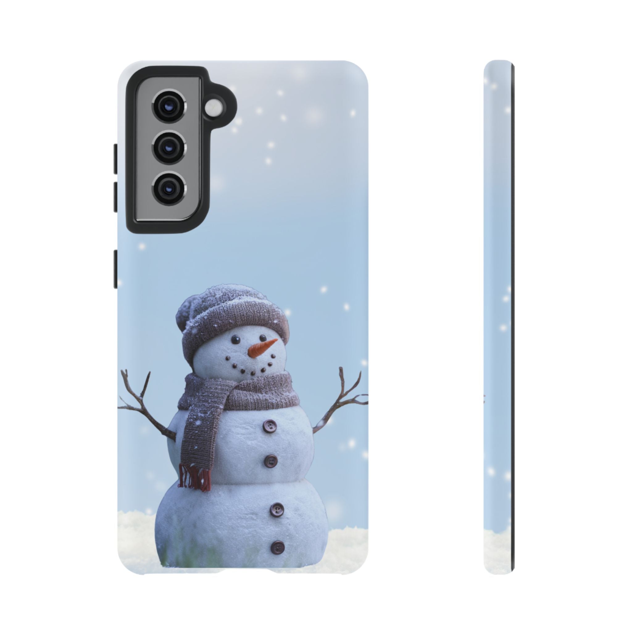Winter Snowman Phone Case  Fits Samsuns s10-25 & Google Pixel