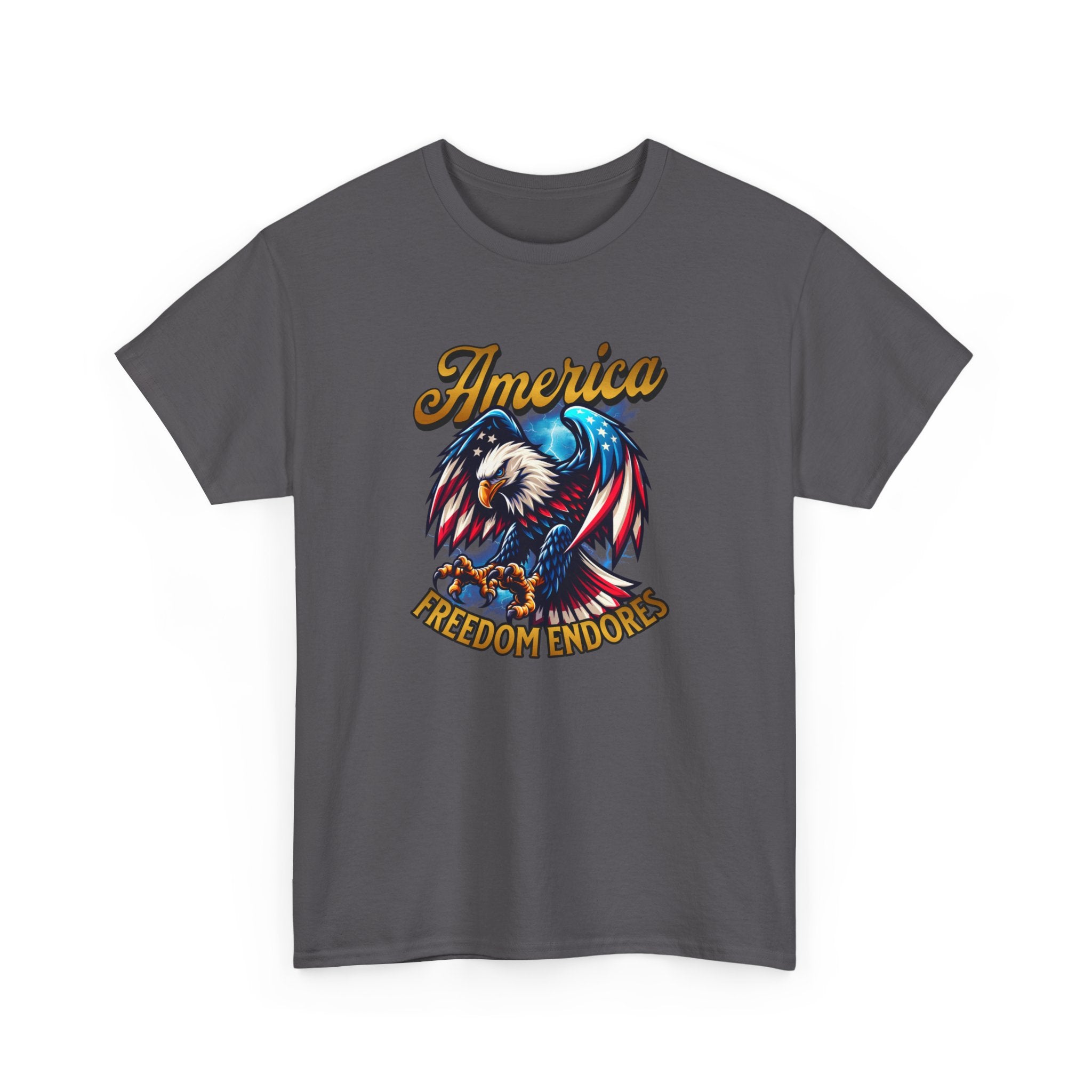 America Eagle T-Shirt - "Freedom Endures" Patriotic Bald Eagle Tee