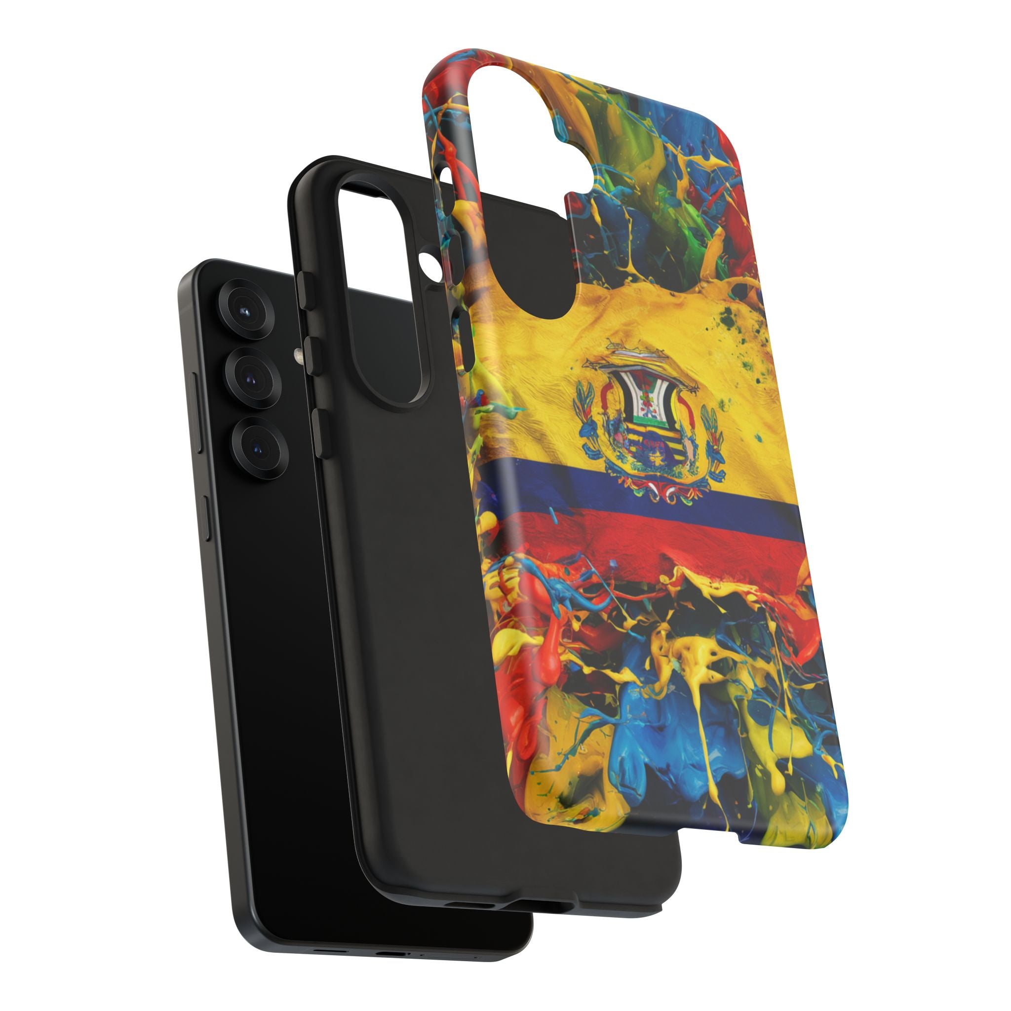 Phone Case, Ecuadorian Flag Paint Splash Design For Samsung And Google Pixel