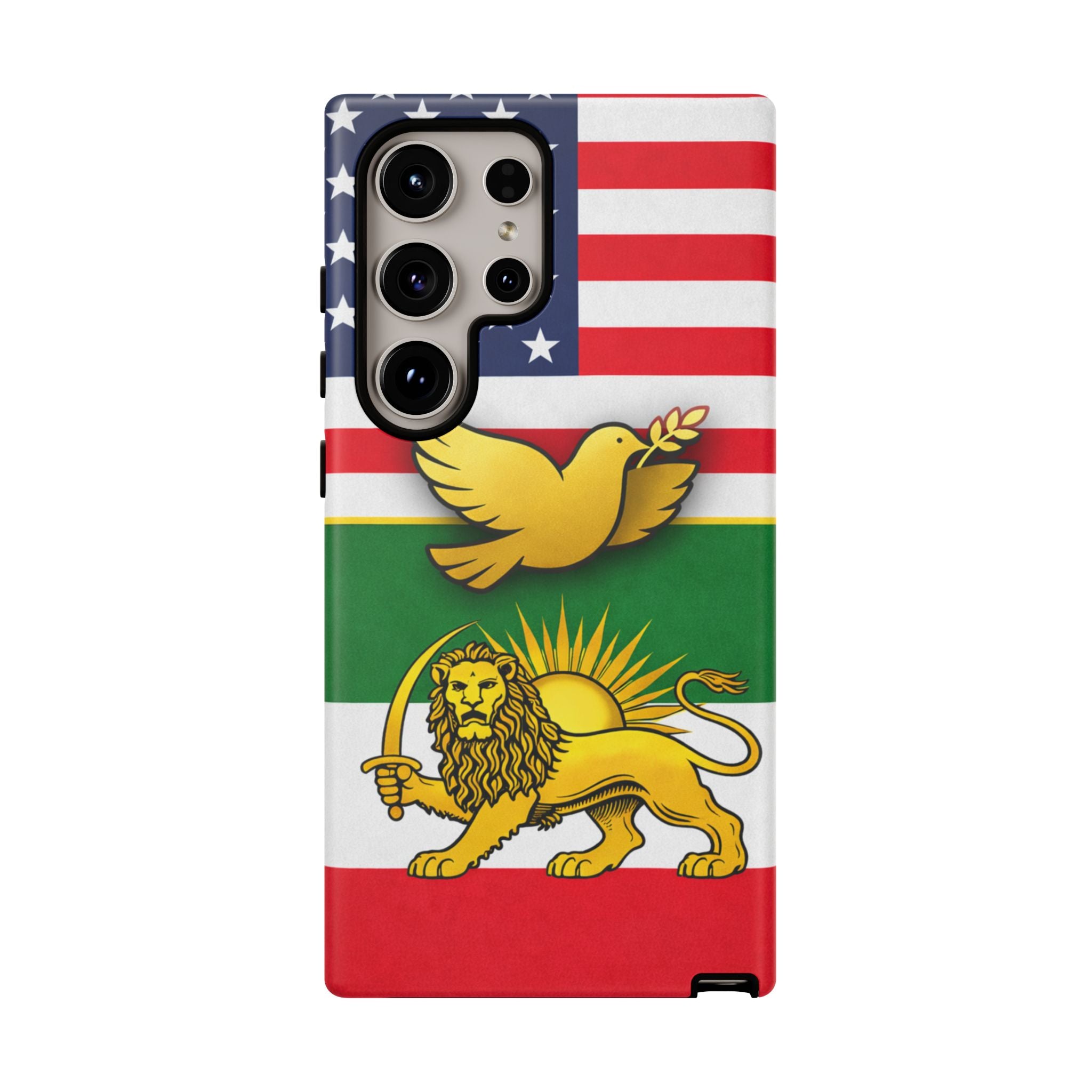 Iranian Lion & Dove Flag Phone Case — Persian Pride Patriotic Protective Case