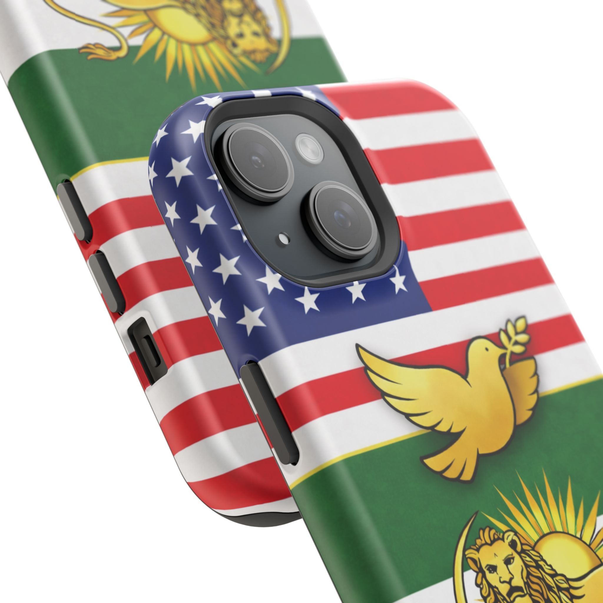 Persian Lion & Dove Magnetic Phone Case — Impact-Resistant iPhone Cover
