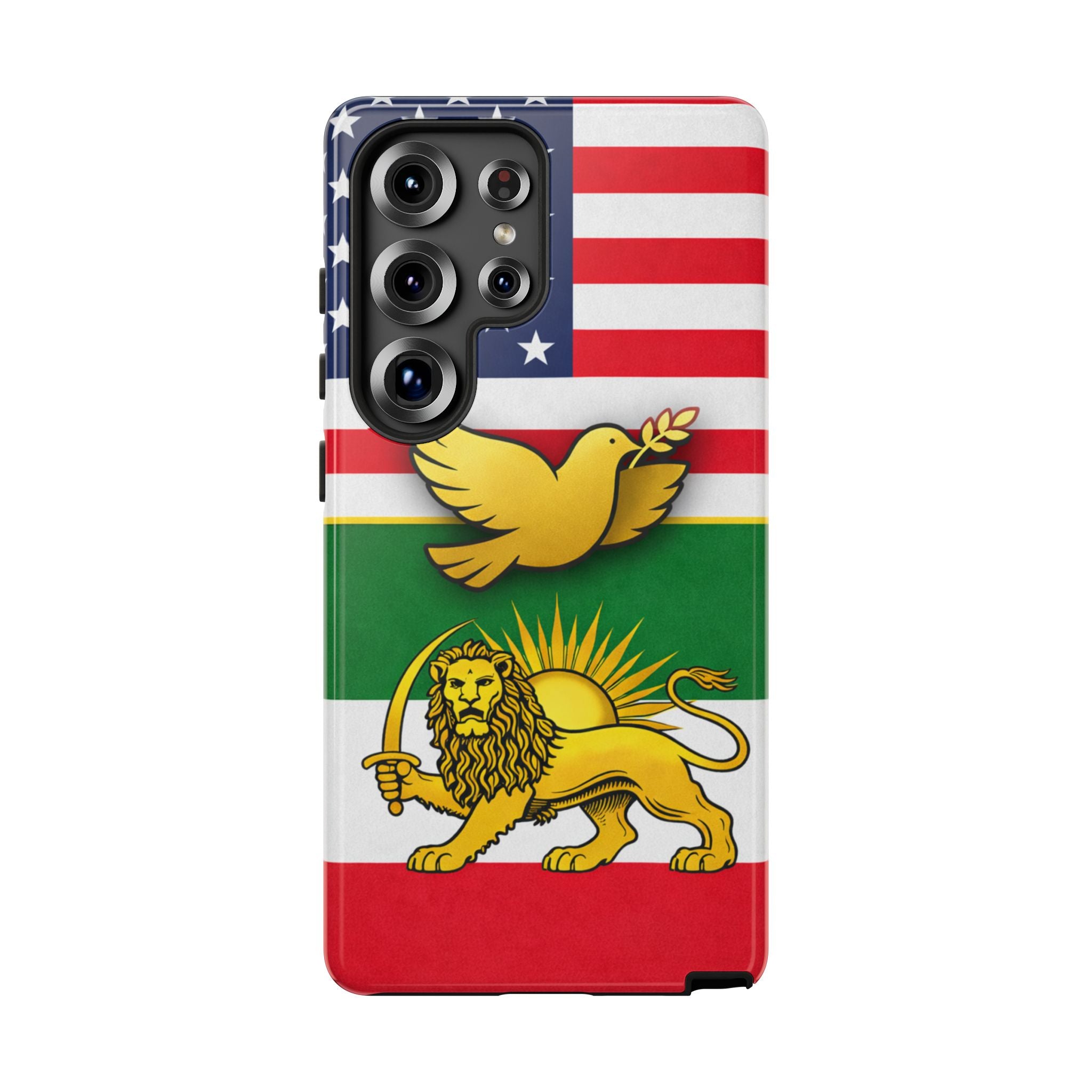 Iranian Lion & Dove Flag Phone Case — Persian Pride Patriotic Protective Case