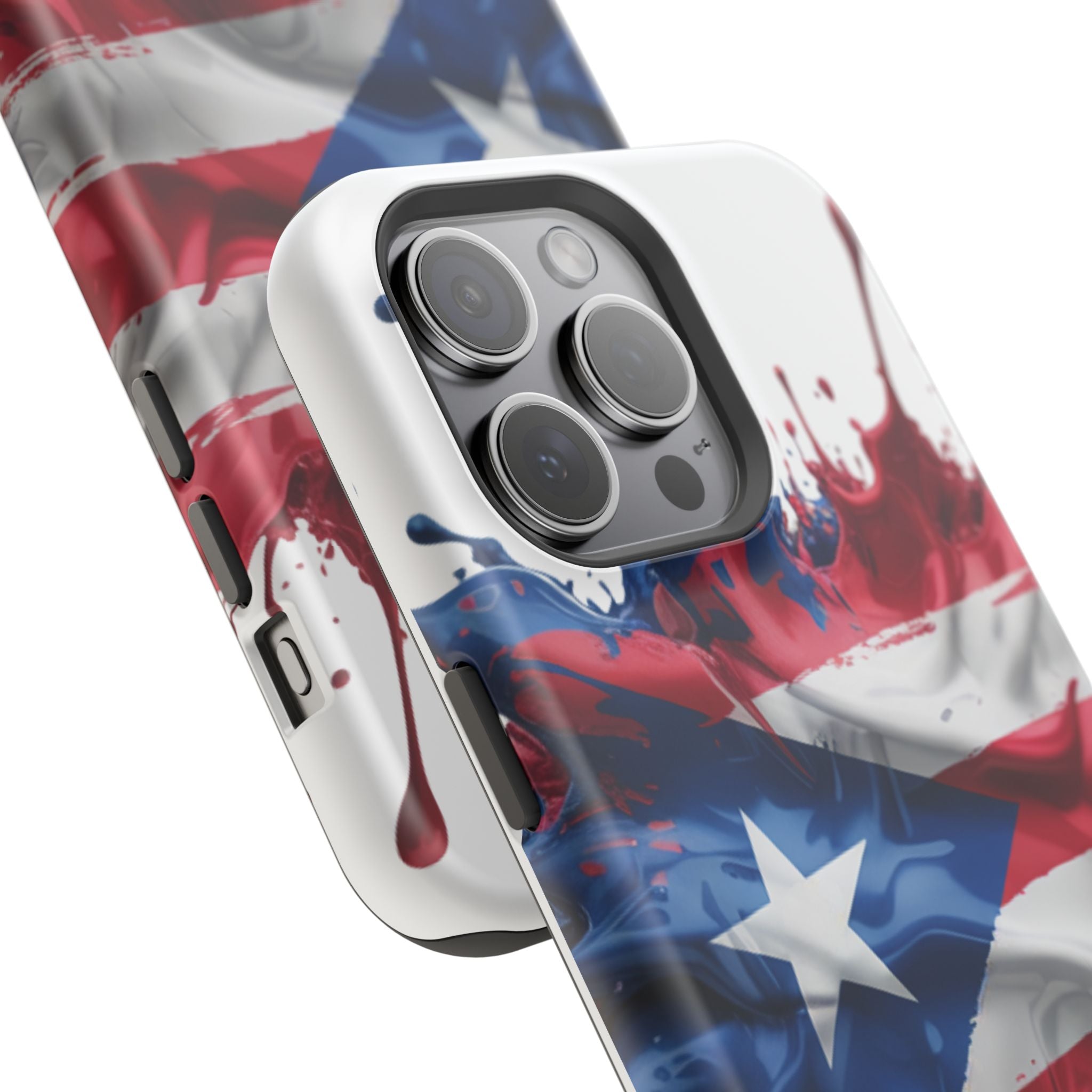 Puerto Rican Flag Paint Splash Design 17-13 - Magnetic Compatible