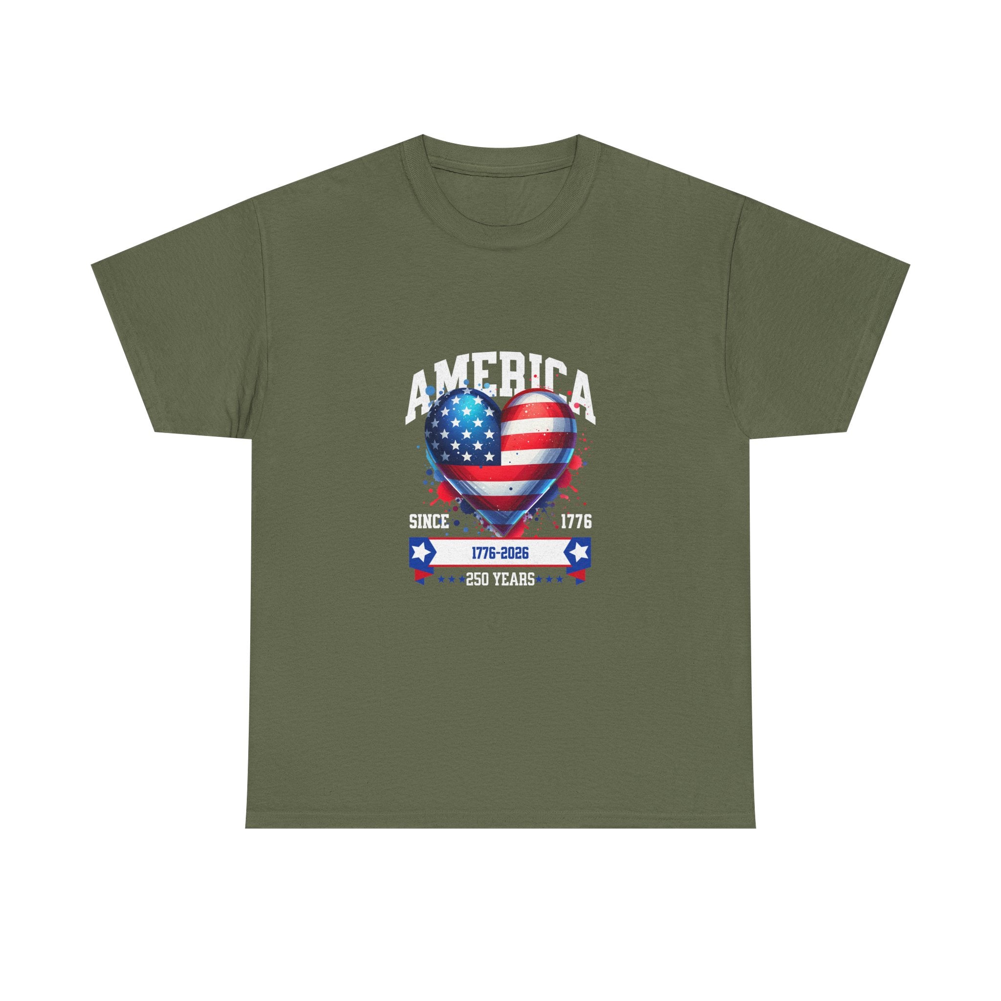 Americas 250th Heart Flag T-Shirt — Patriotic 250th Anniversary Tee