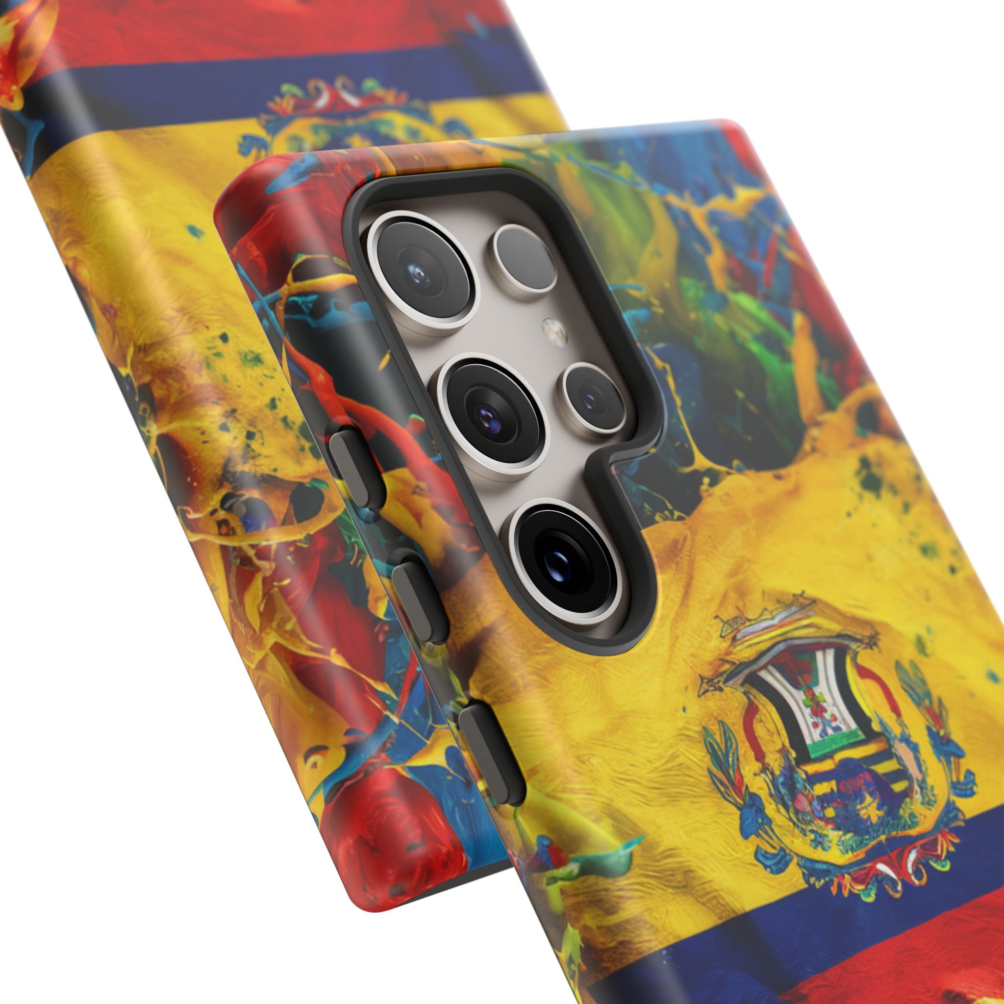 Phone Case, Ecuadorian Flag Paint Splash Design For Samsung And Google Pixel