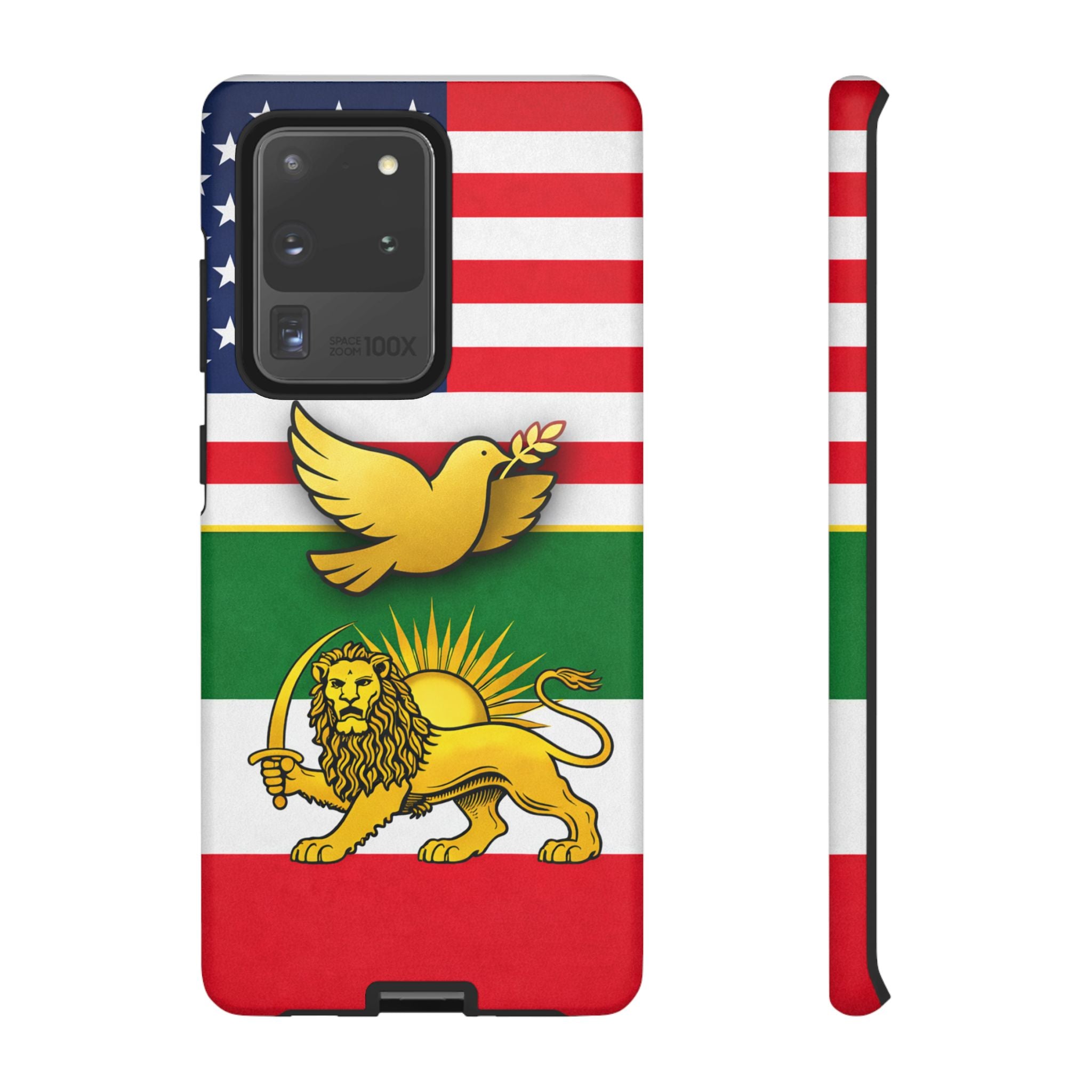 Iranian Lion & Dove Flag Phone Case — Persian Pride Patriotic Protective Case