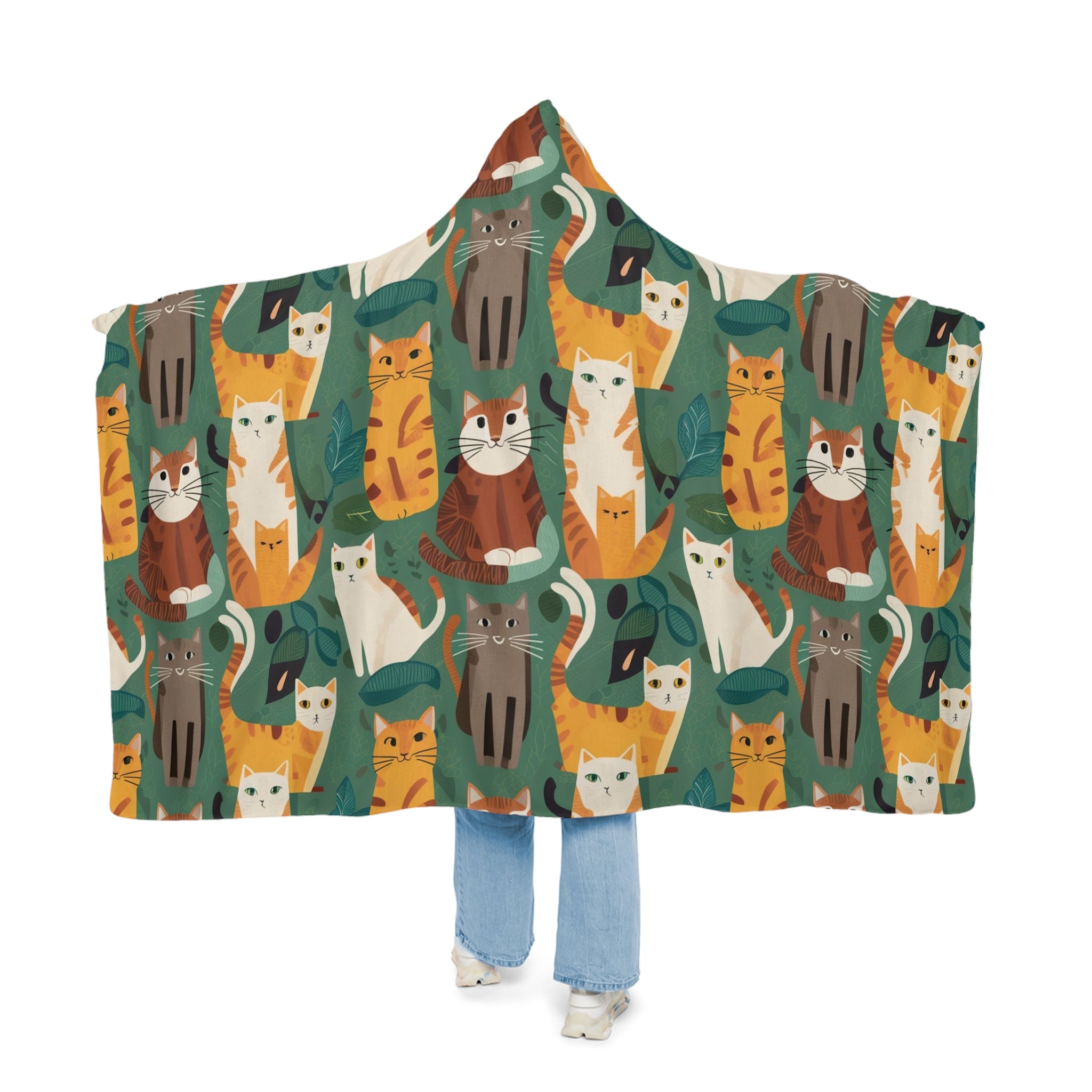 Hooded Snuggle Blanket Cat Themed