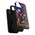 Puerto Rico Eagle Tough Magnetic Phone Case — Patriotic USA & PR Flag Design