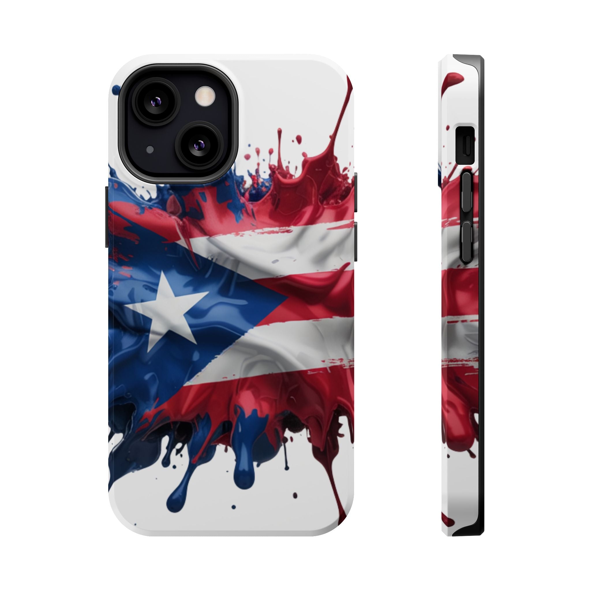 Puerto Rican Flag Paint Splash Design 17-13 - Magnetic Compatible