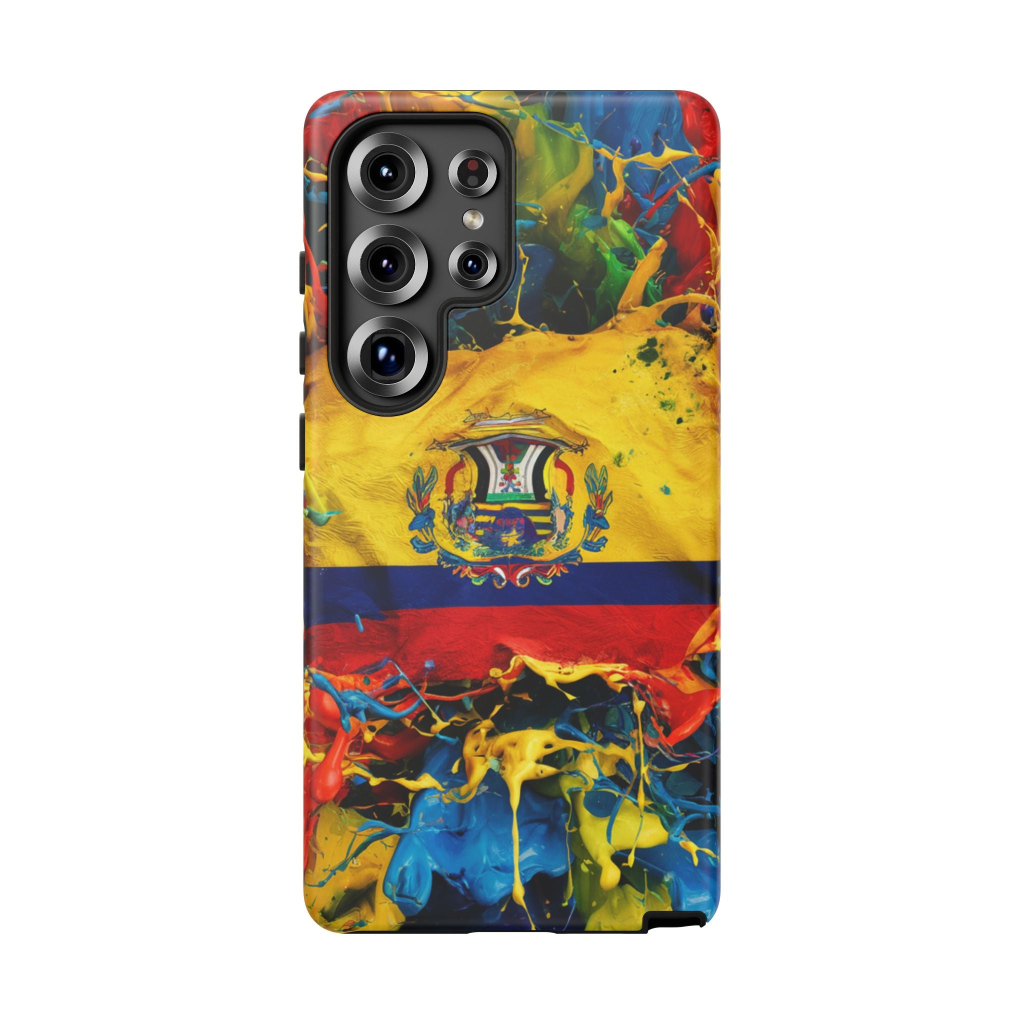 Phone Case, Ecuadorian Flag Paint Splash Design For Samsung And Google Pixel