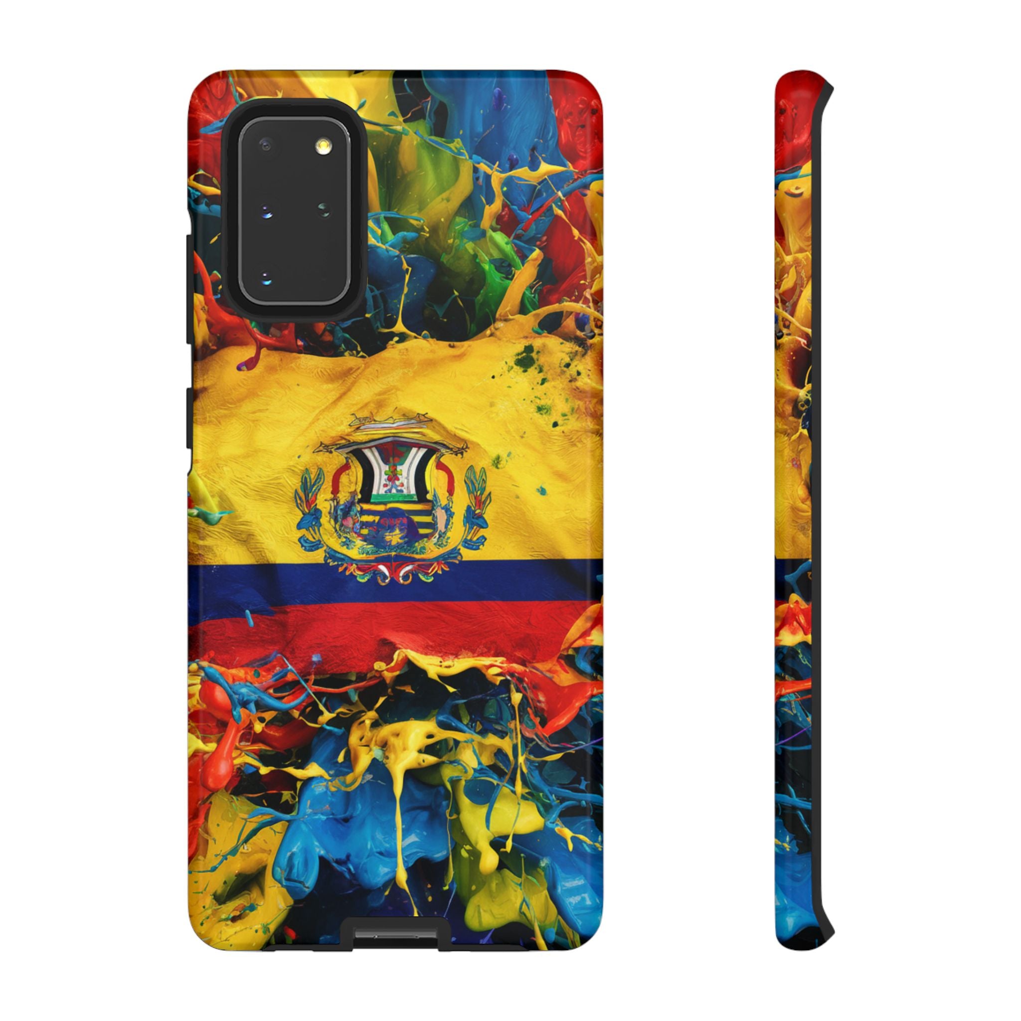 Phone Case, Ecuadorian Flag Paint Splash Design For Samsung And Google Pixel