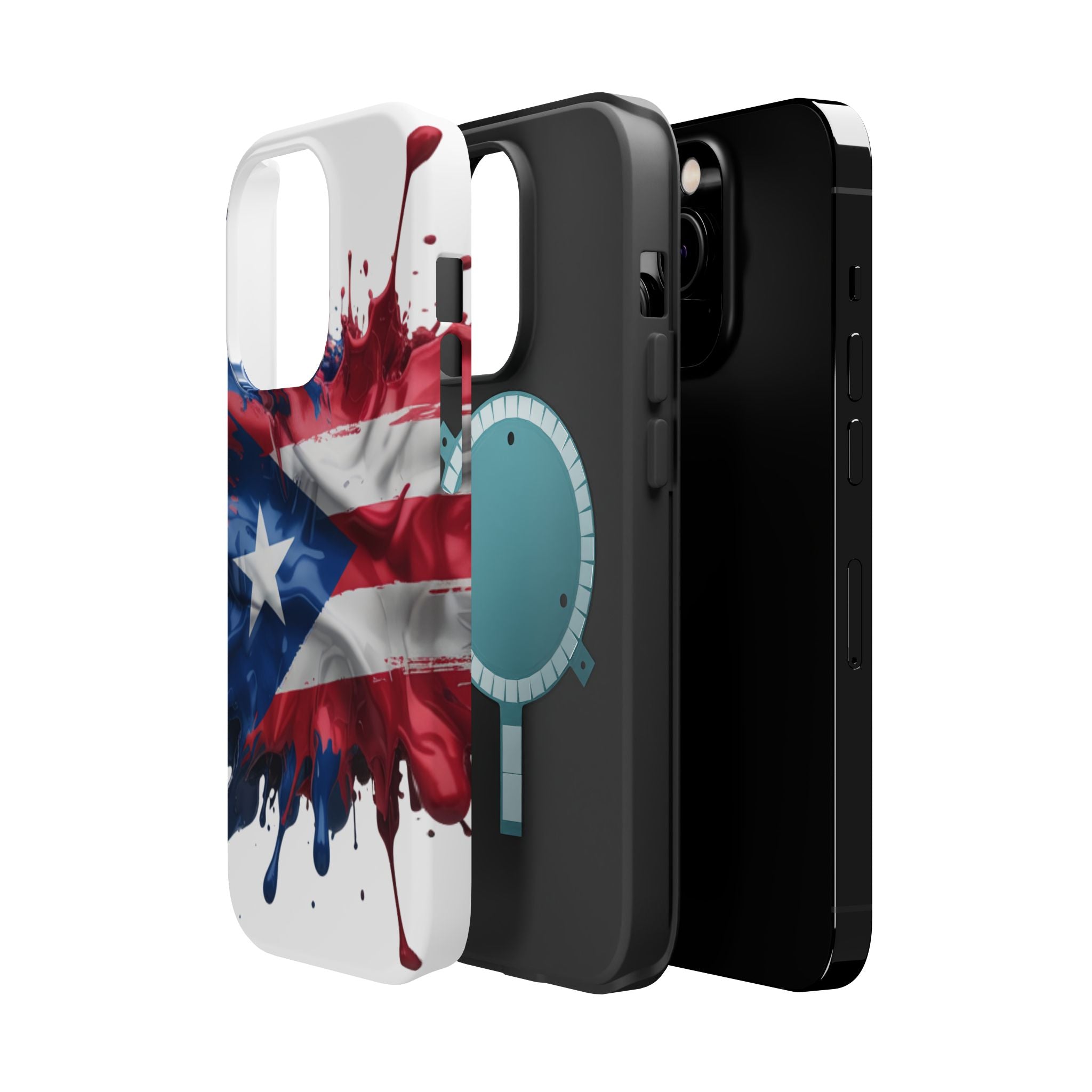 Puerto Rican Flag Paint Splash Design 17-13 - Magnetic Compatible