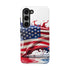 Samsung S21-24 Tough Phone Case - American Flag Paint Splash Design