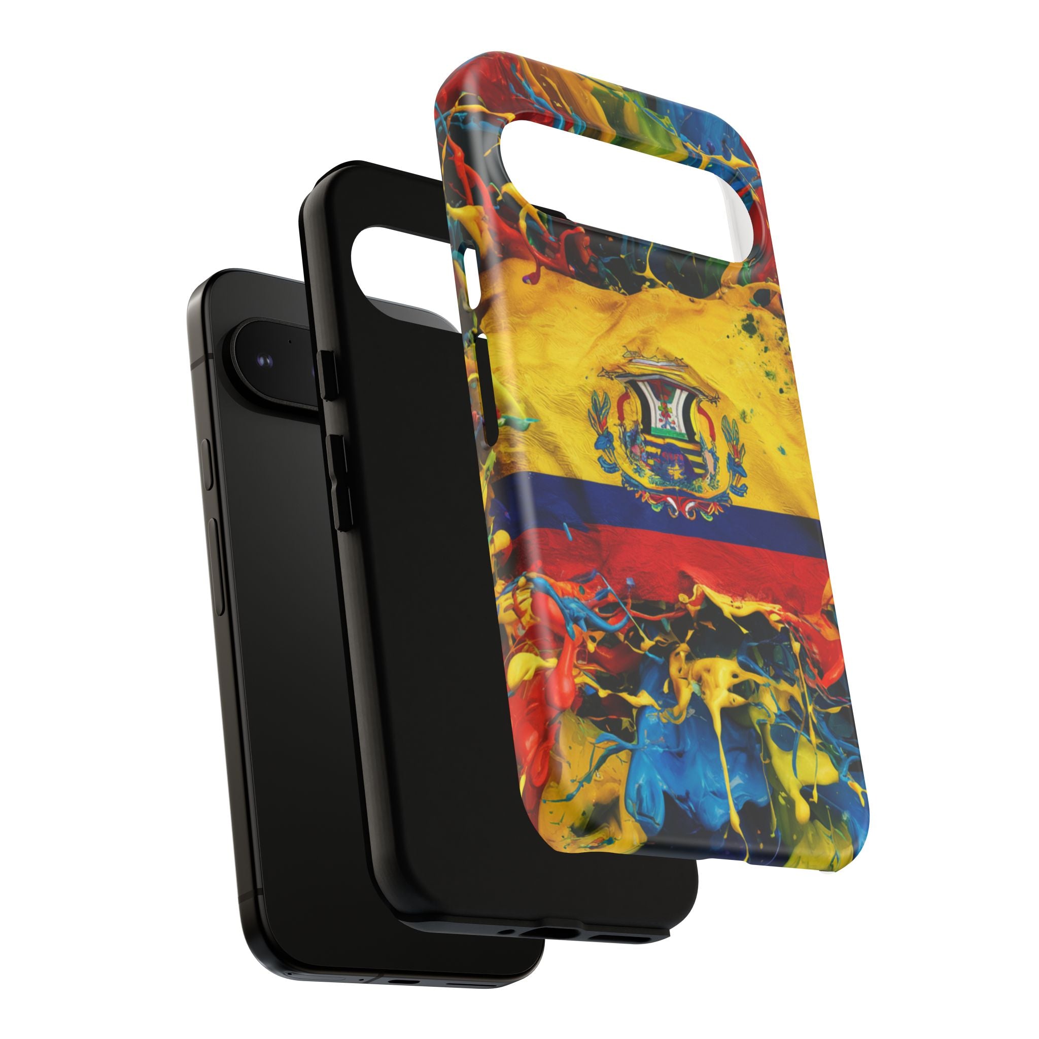 Phone Case, Ecuadorian Flag Paint Splash Design For Samsung And Google Pixel