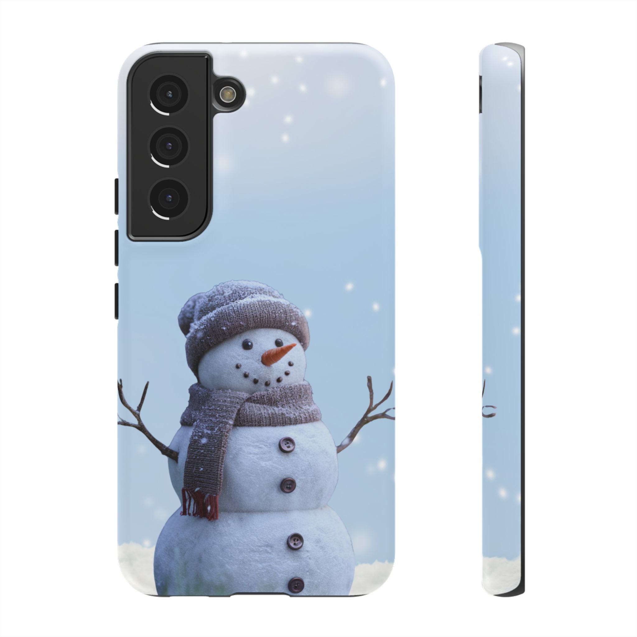Winter Snowman Phone Case  Fits Samsuns s10-25 & Google Pixel