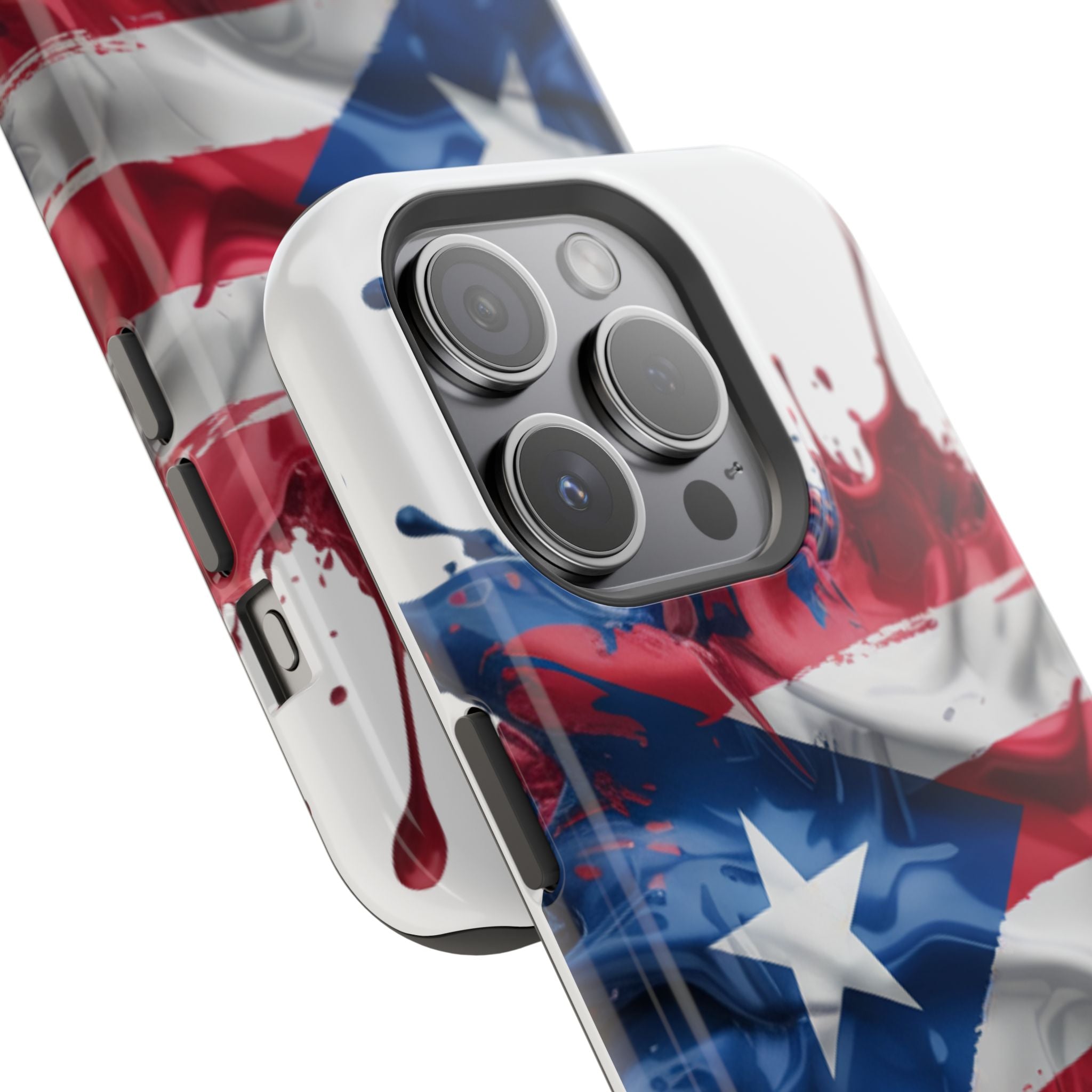 Puerto Rican Flag Paint Splash Design 17-13 - Magnetic Compatible