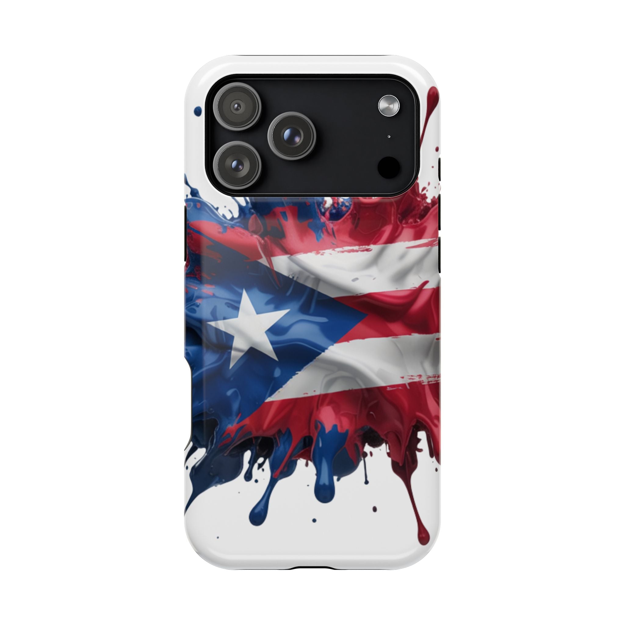 Puerto Rican Flag Paint Splash Design 17-13 - Magnetic Compatible