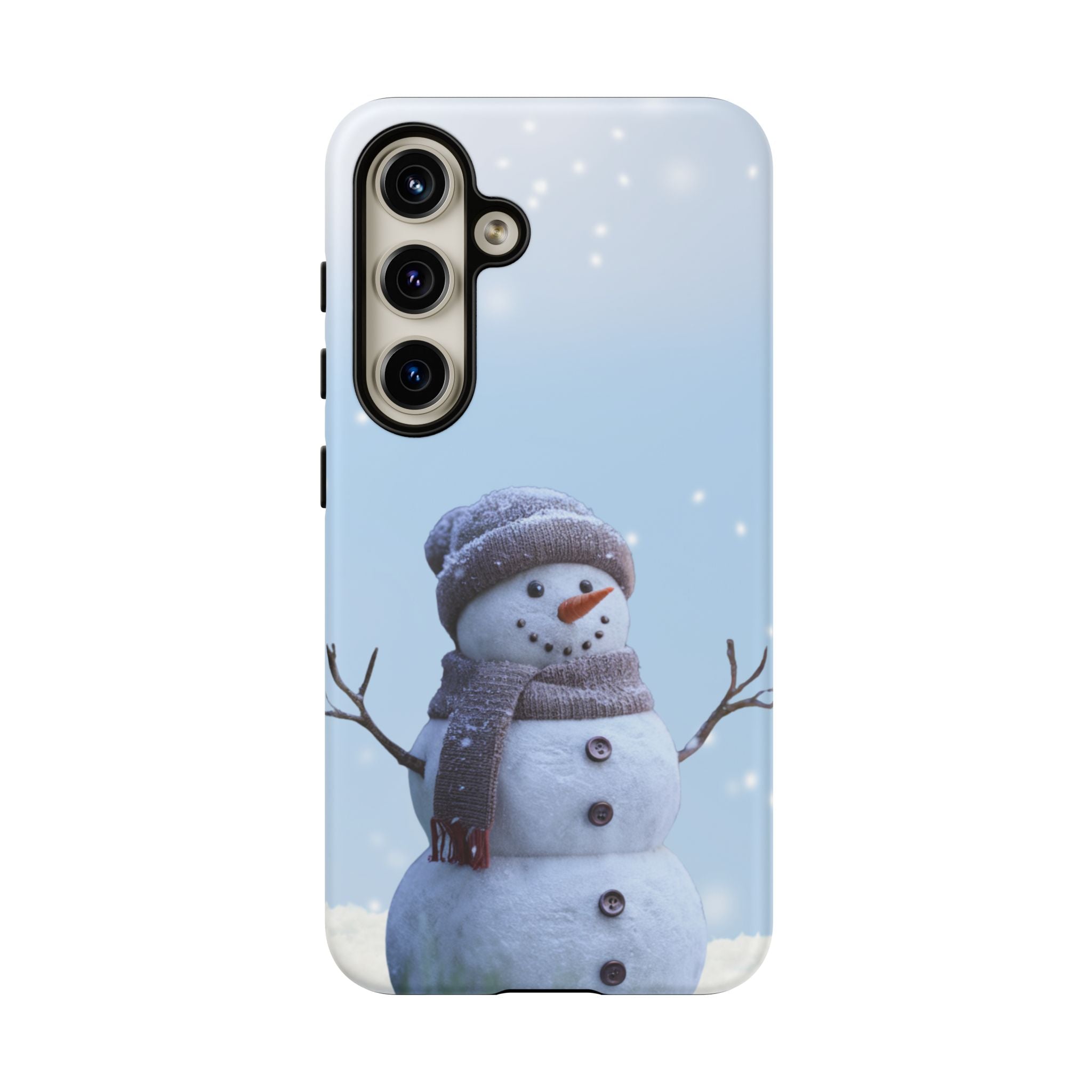 Winter Snowman Phone Case  Fits Samsuns s10-25 & Google Pixel